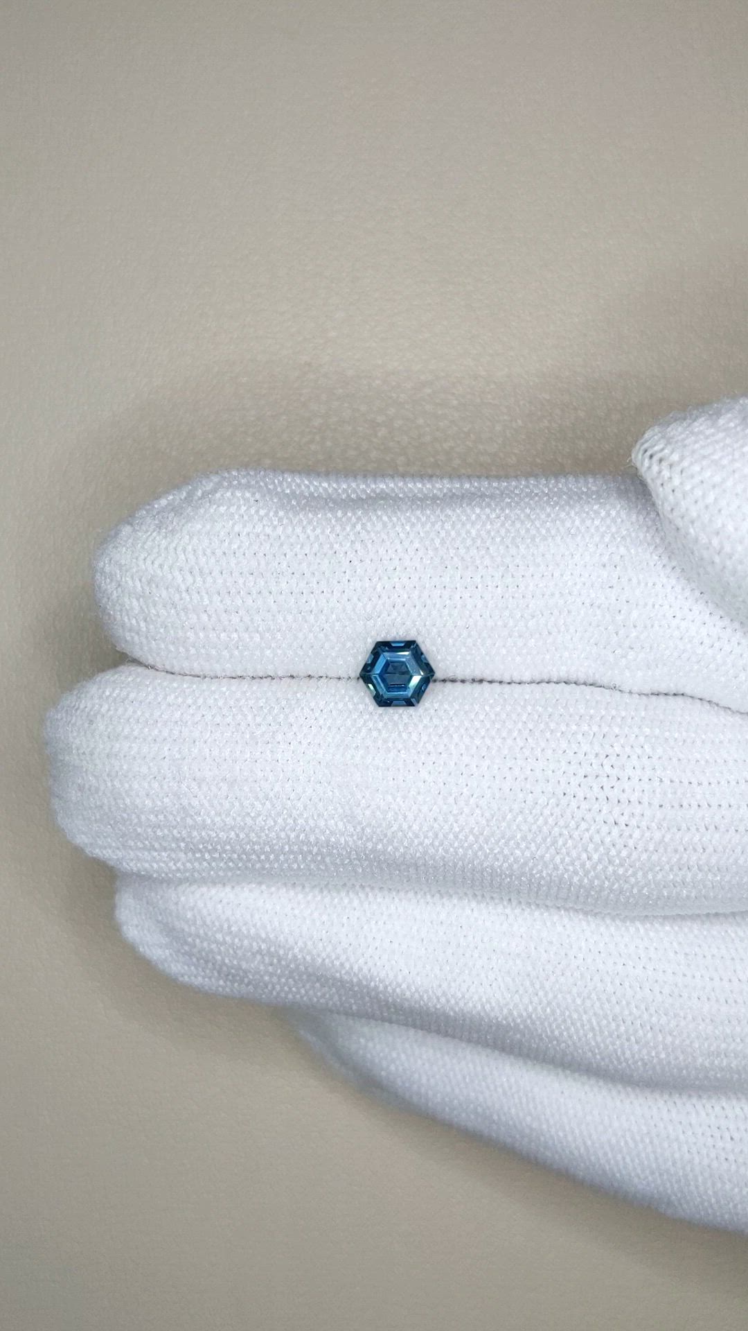0.72 Ct. Greenish Blue Sapphire from Madagascar Size Video