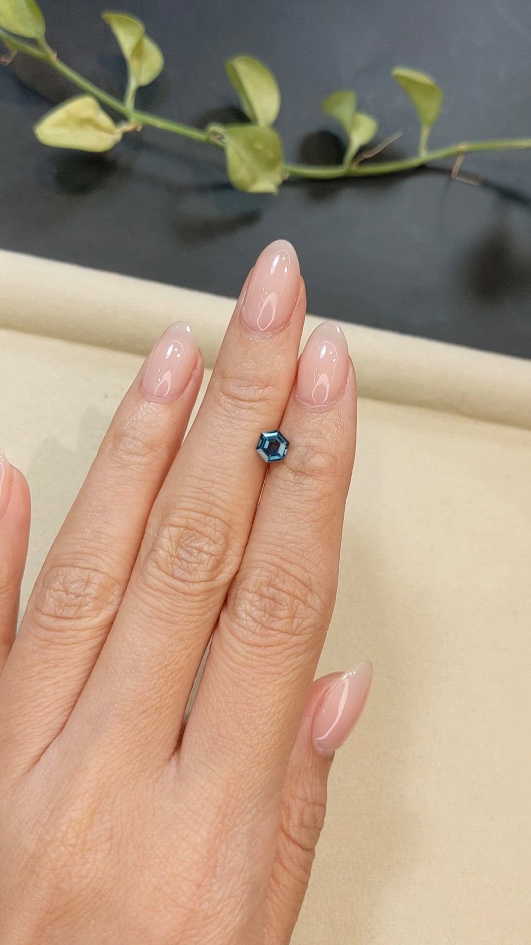 0.72 Ct. Greenish Blue Sapphire from Madagascar Size Video