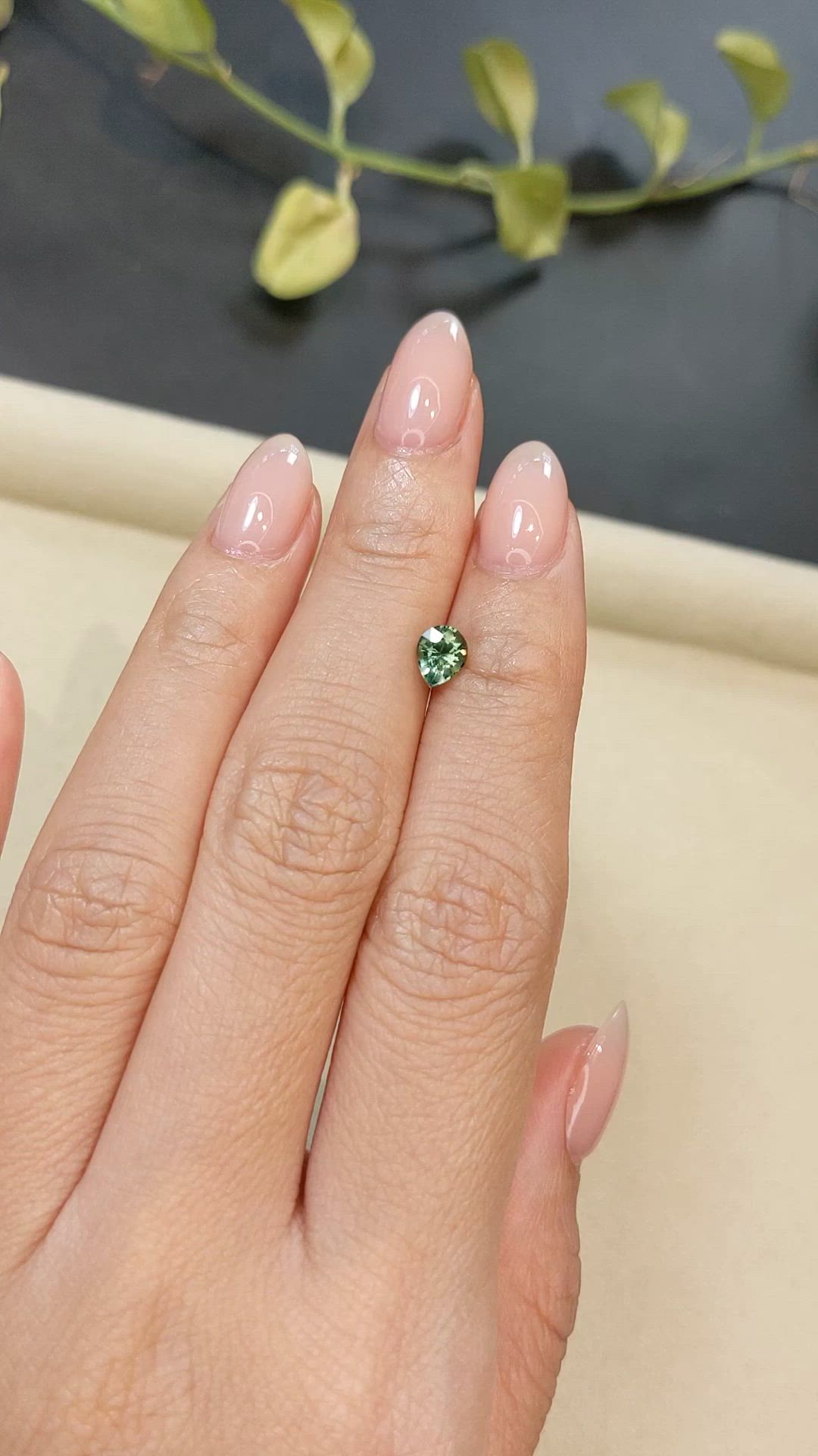0.82 Ct. Green Sapphire from Madagascar Size Video
