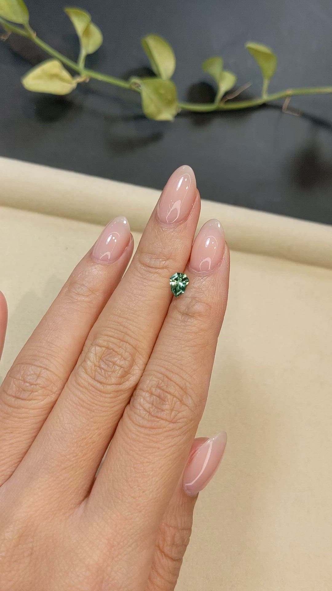 0.56 Ct. Green Sapphire from Madagascar Size Video