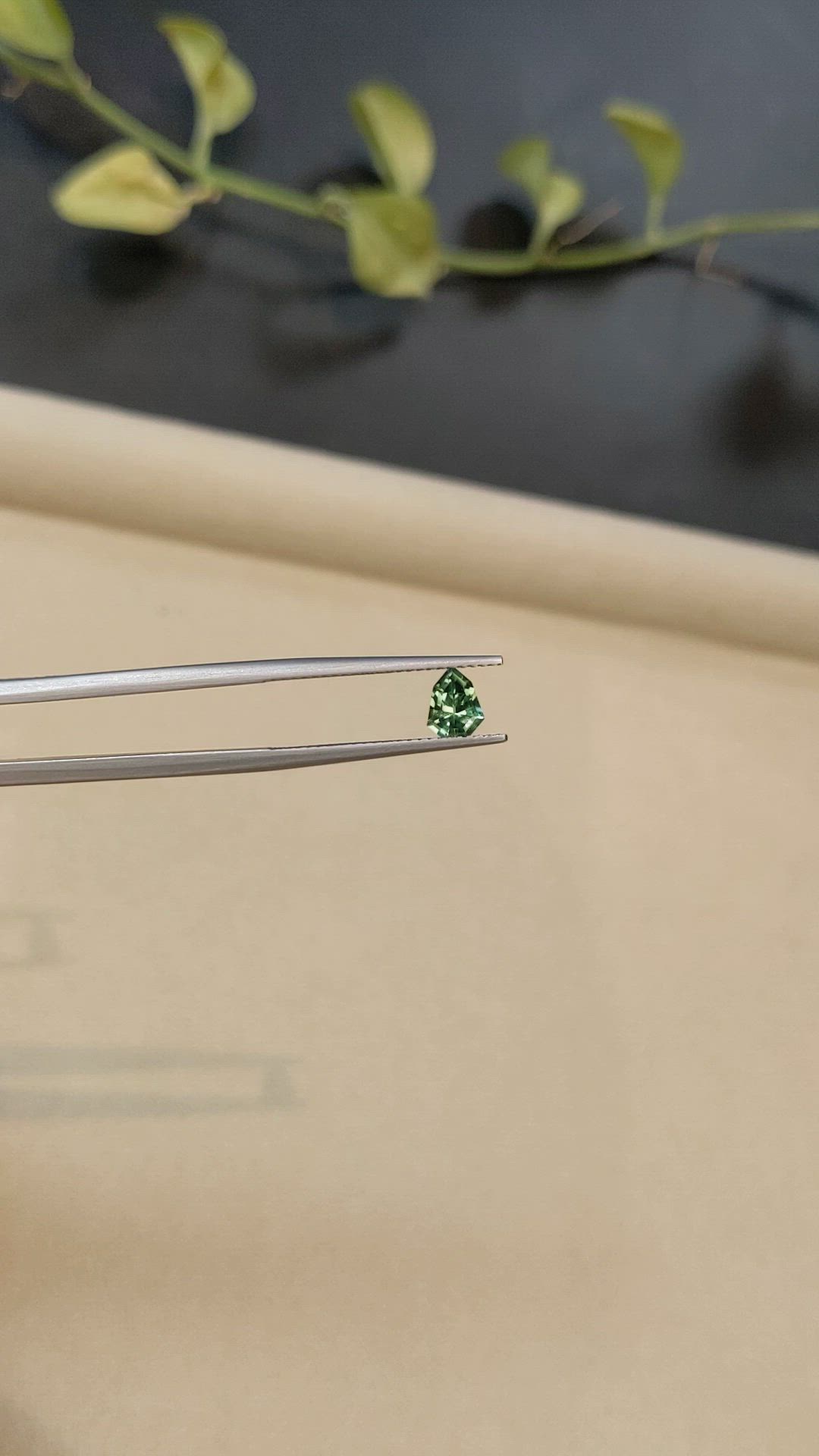0.56 Ct. Green Sapphire from Madagascar Size Video