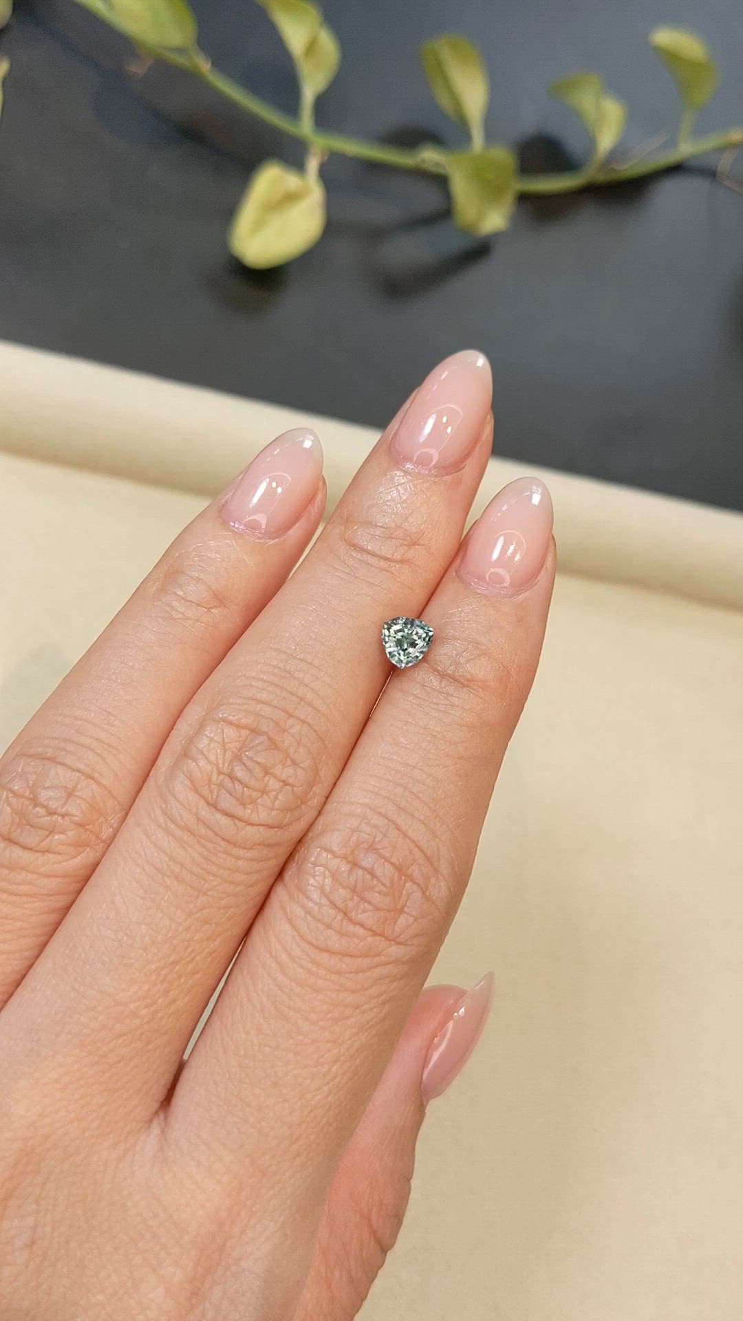 0.97 Ct. Greenish Blue Sapphire from Madagascar Size Video