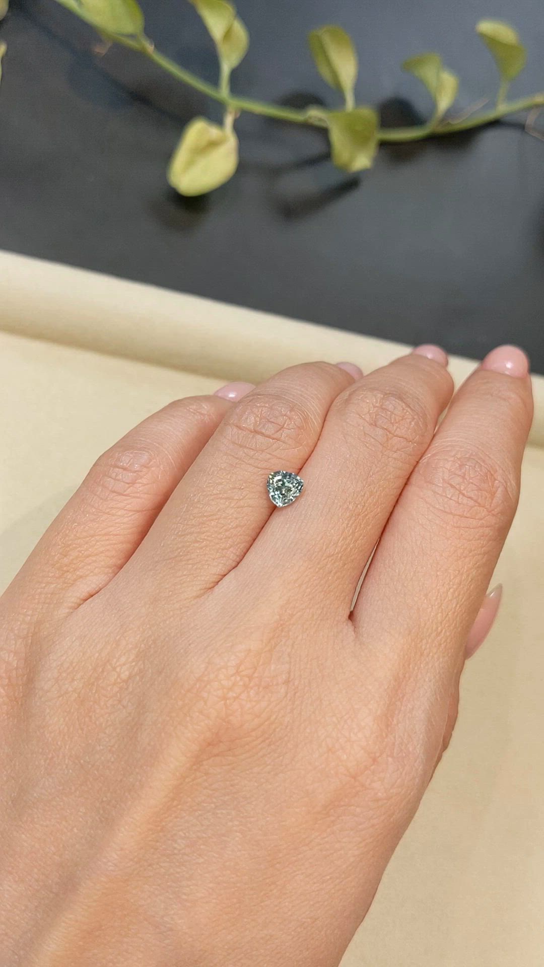 0.97 Ct. Greenish Blue Sapphire from Madagascar Size Video