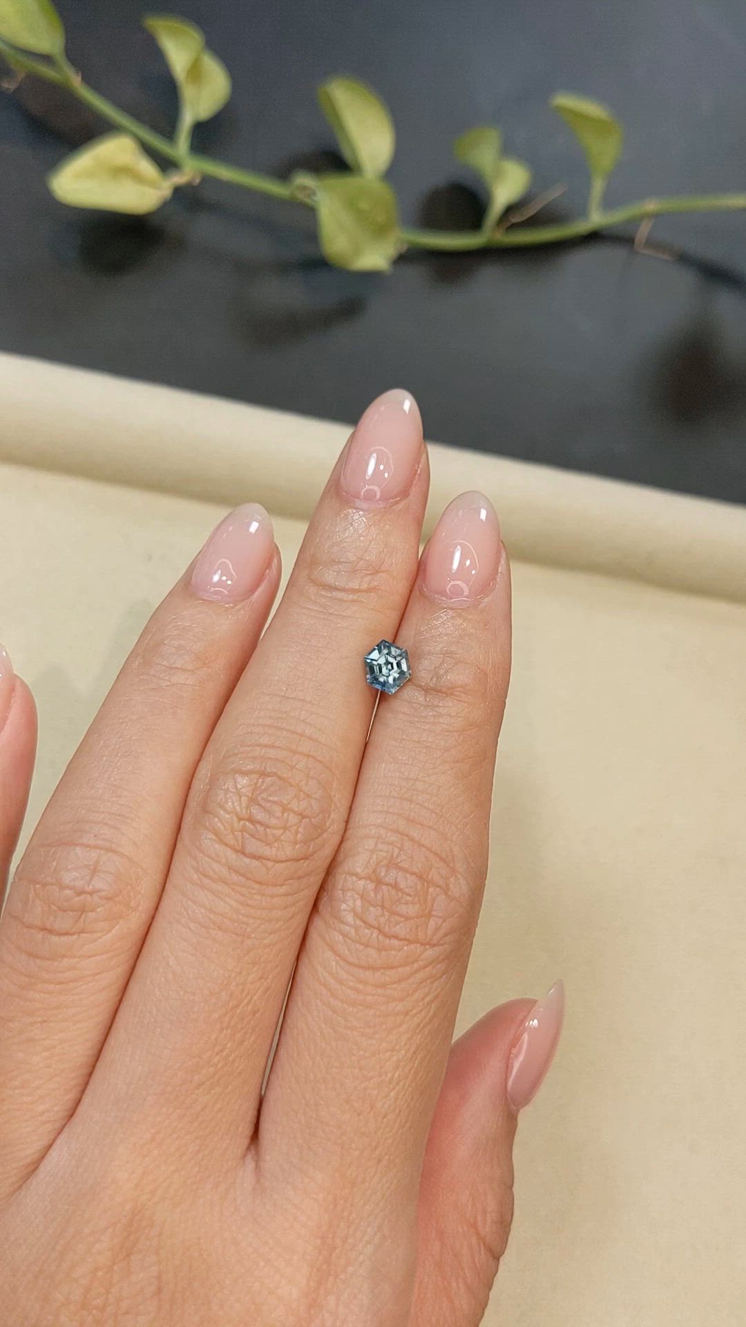 0.88 Ct. Greenish Blue Sapphire from Madagascar Size Video