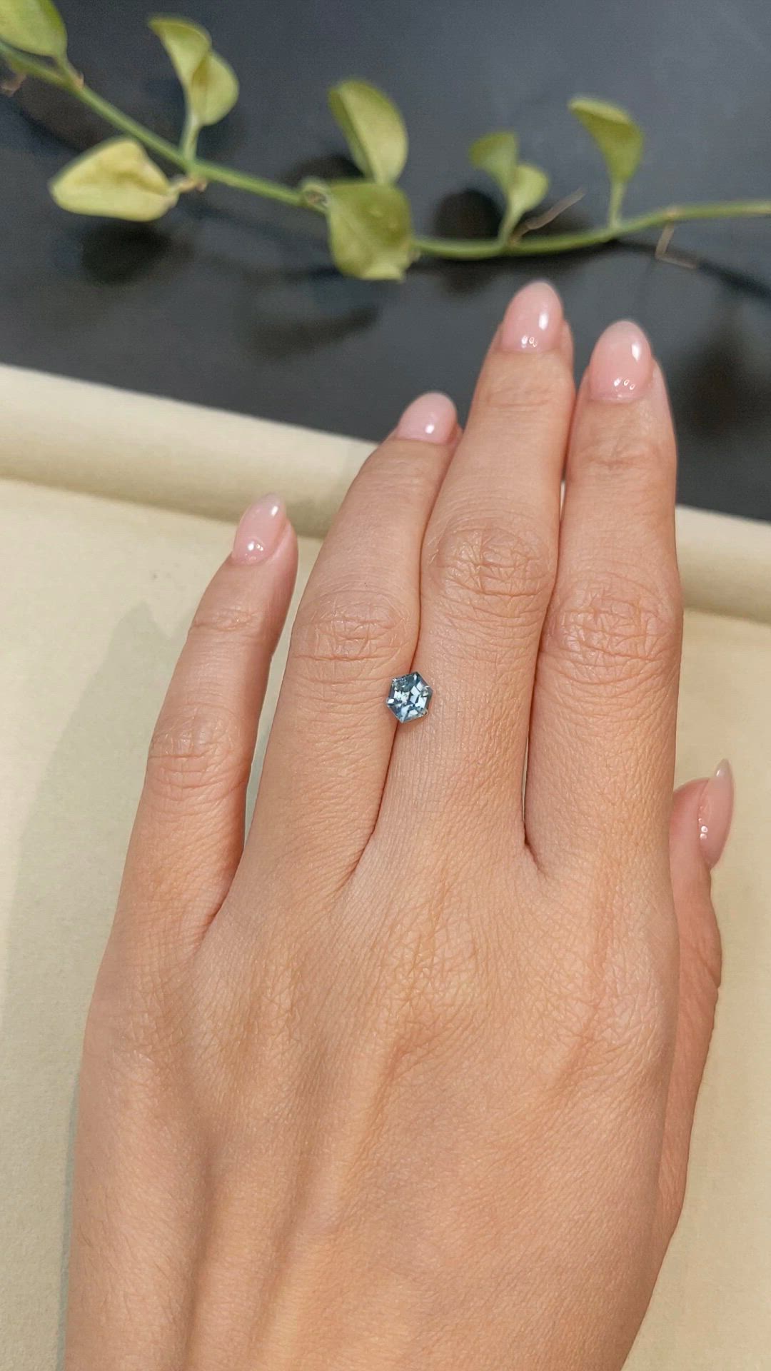 0.88 Ct. Greenish Blue Sapphire from Madagascar Size Video