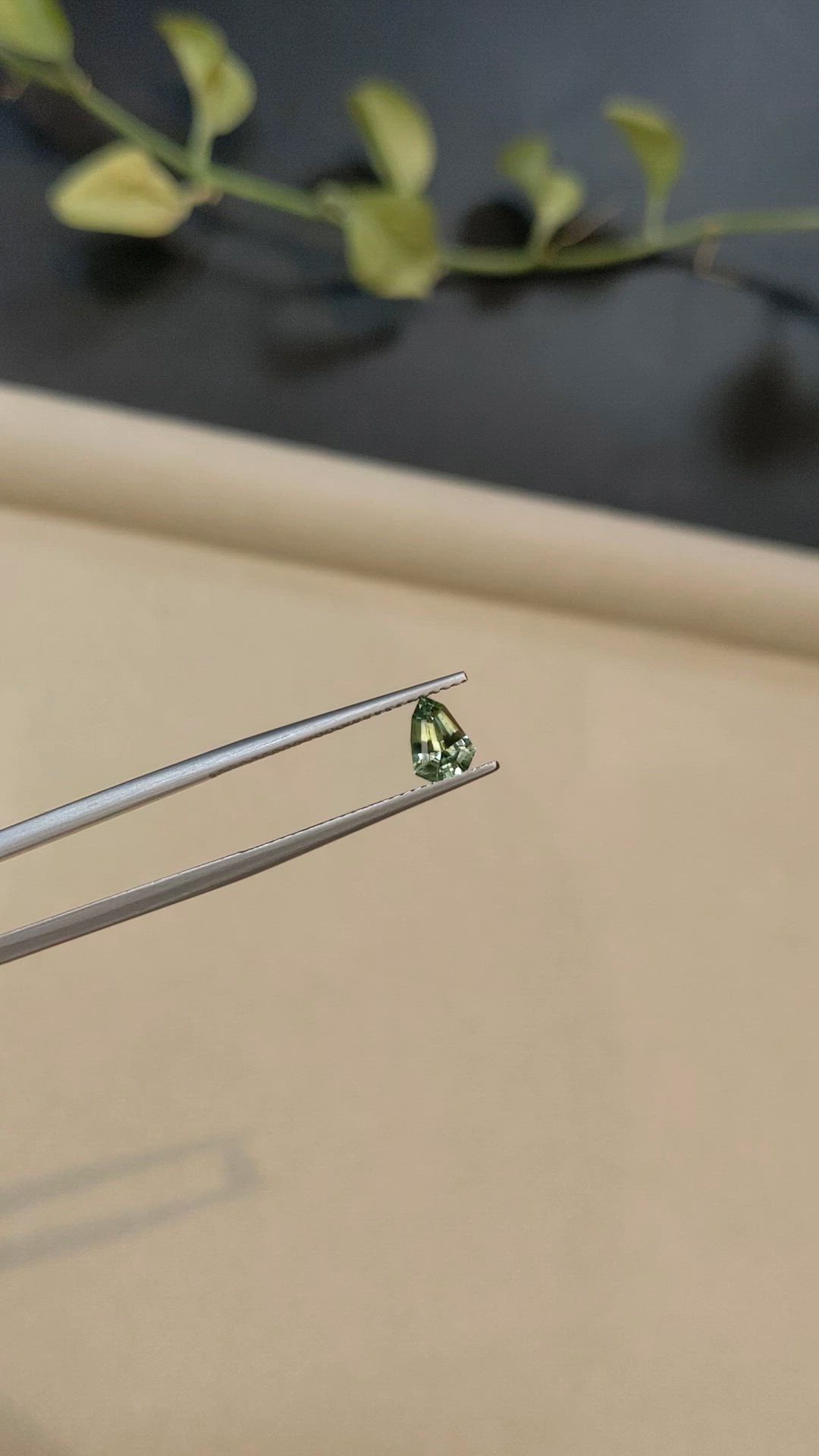 0.69 Ct. Yellowish Green Sapphire from Madagascar Size Video