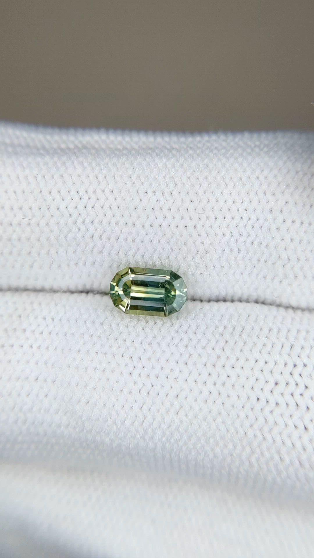0.99 Ct. Yellowish Green Sapphire from Madagascar Size Video