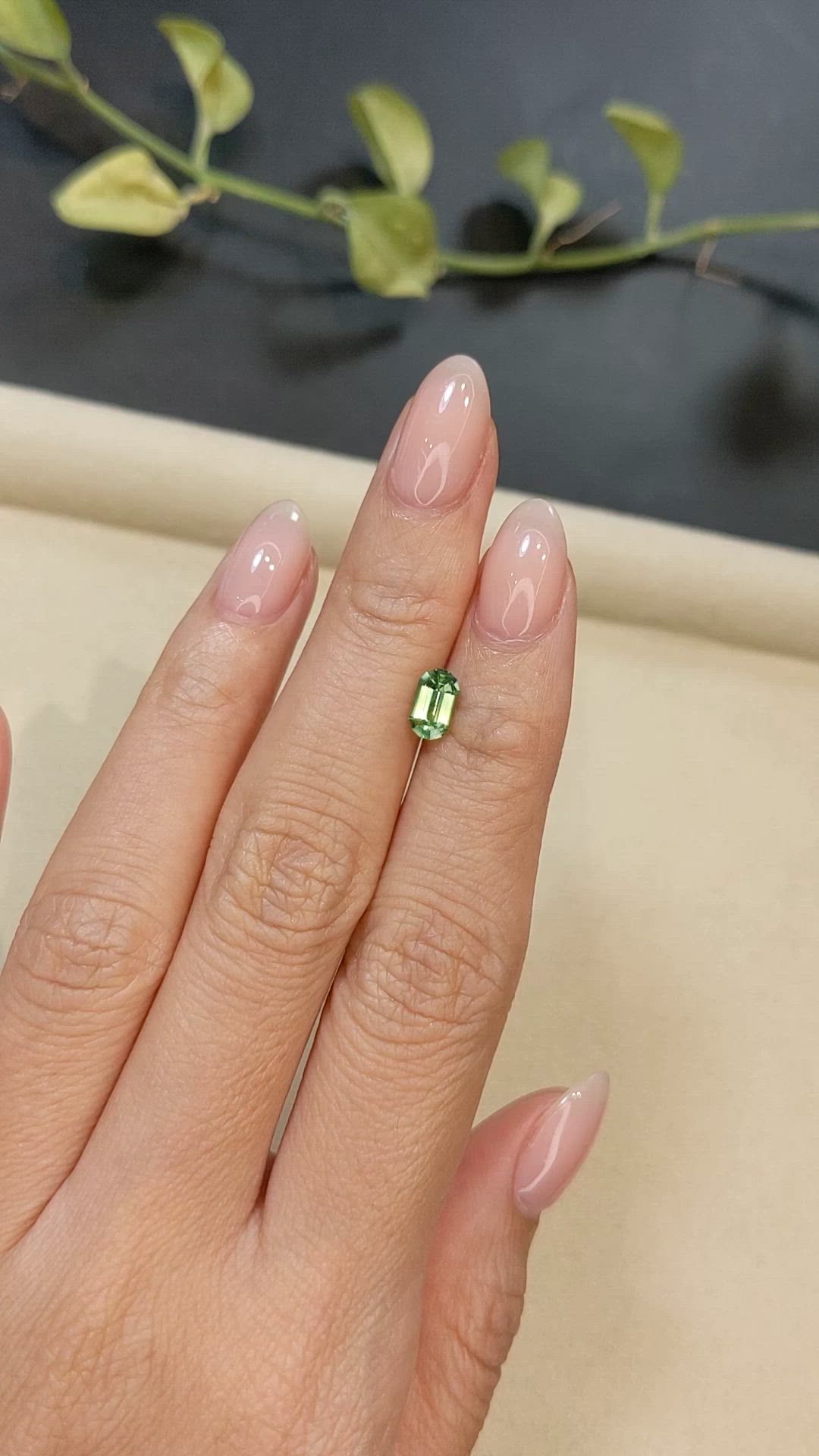 0.99 Ct. Yellowish Green Sapphire from Madagascar Size Video