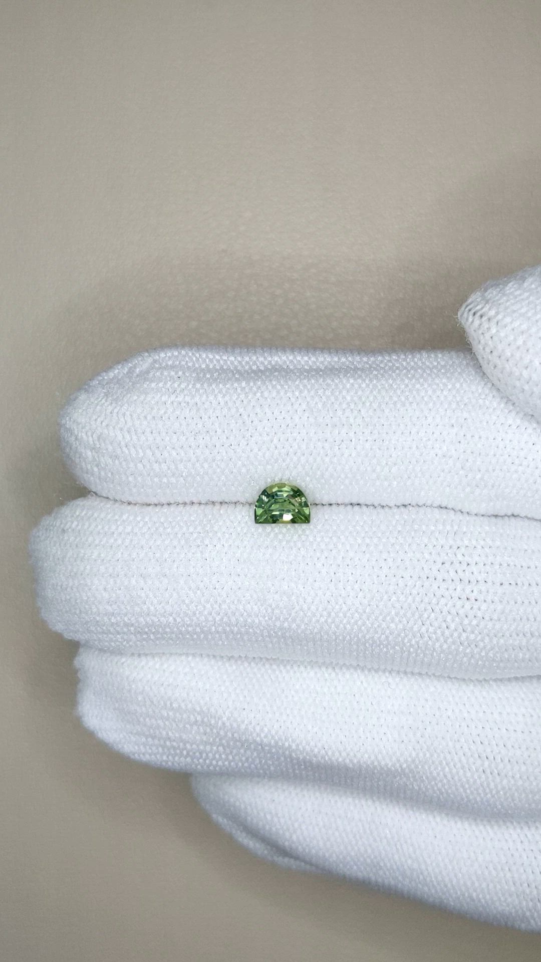 0.74 Ct. Yellowish Green Sapphire from Madagascar Size Video