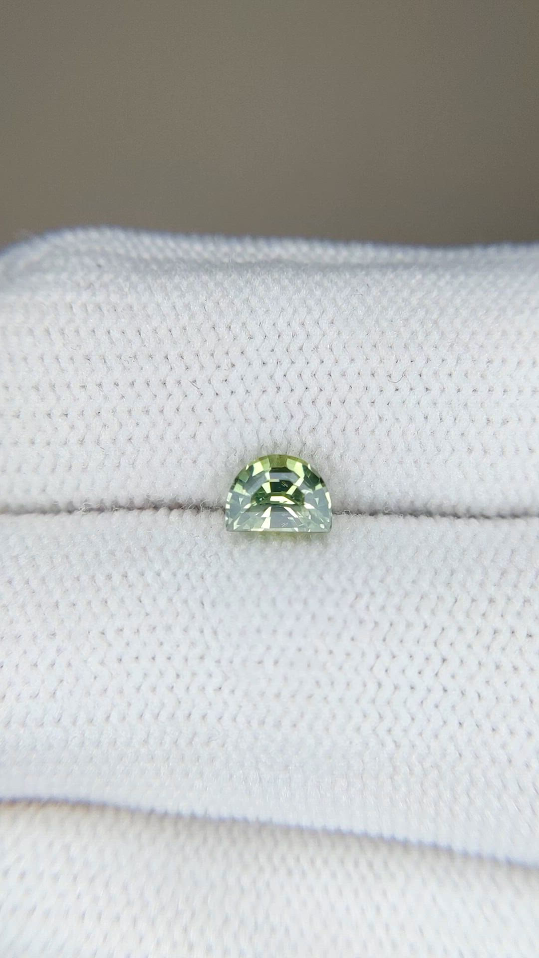 0.74 Ct. Yellowish Green Sapphire from Madagascar Size Video