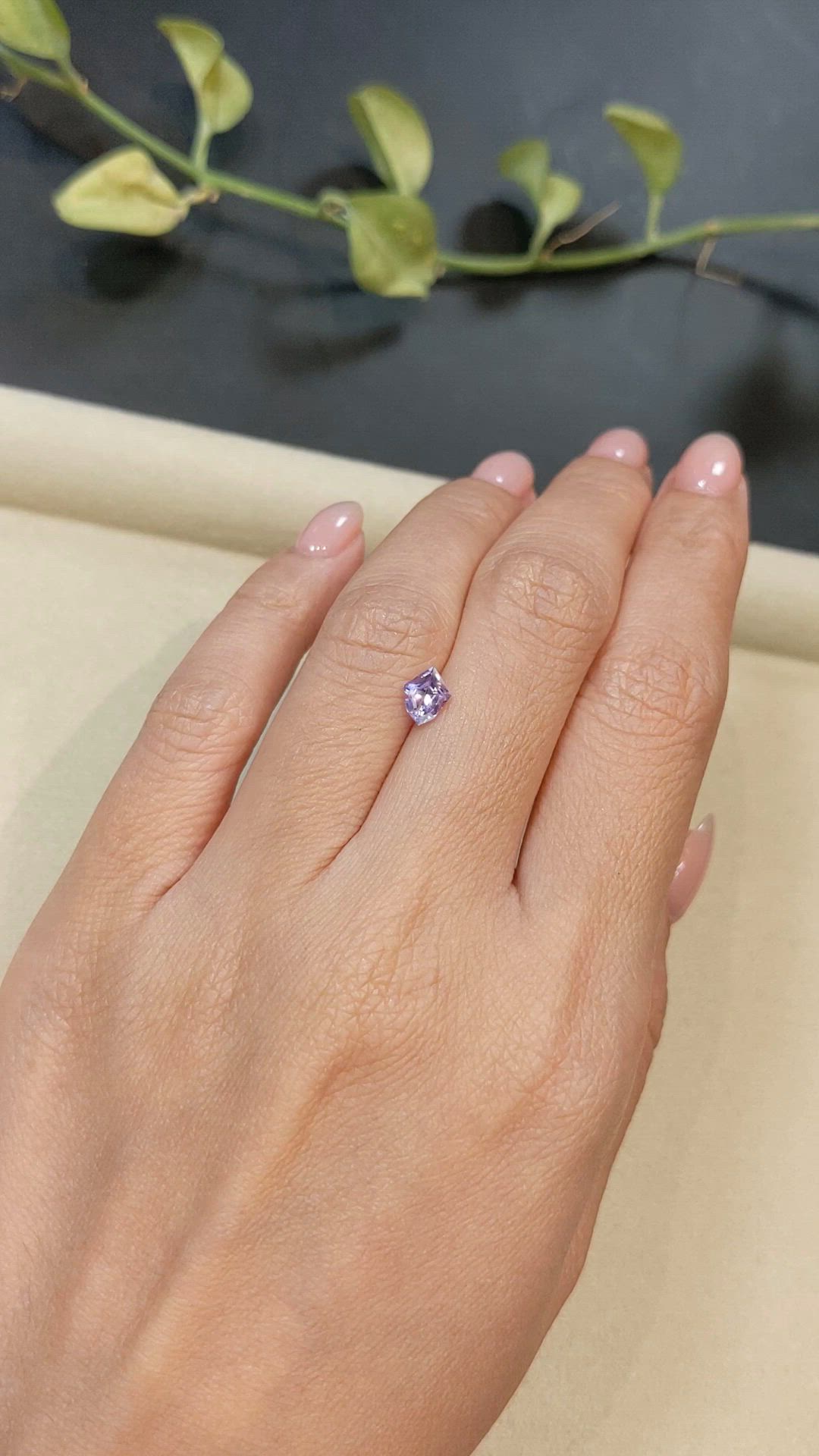 0.77 Ct. Purple Sapphire from Madagascar Size Video