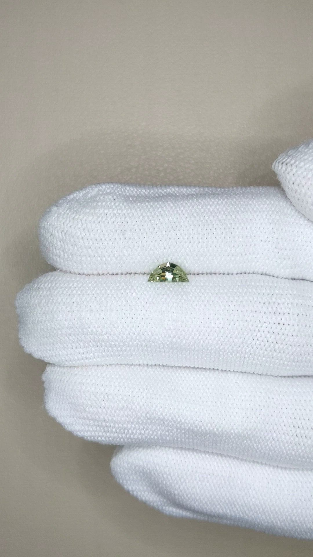 0.47 Ct. Yellowish Green Sapphire from Madagascar Size Video