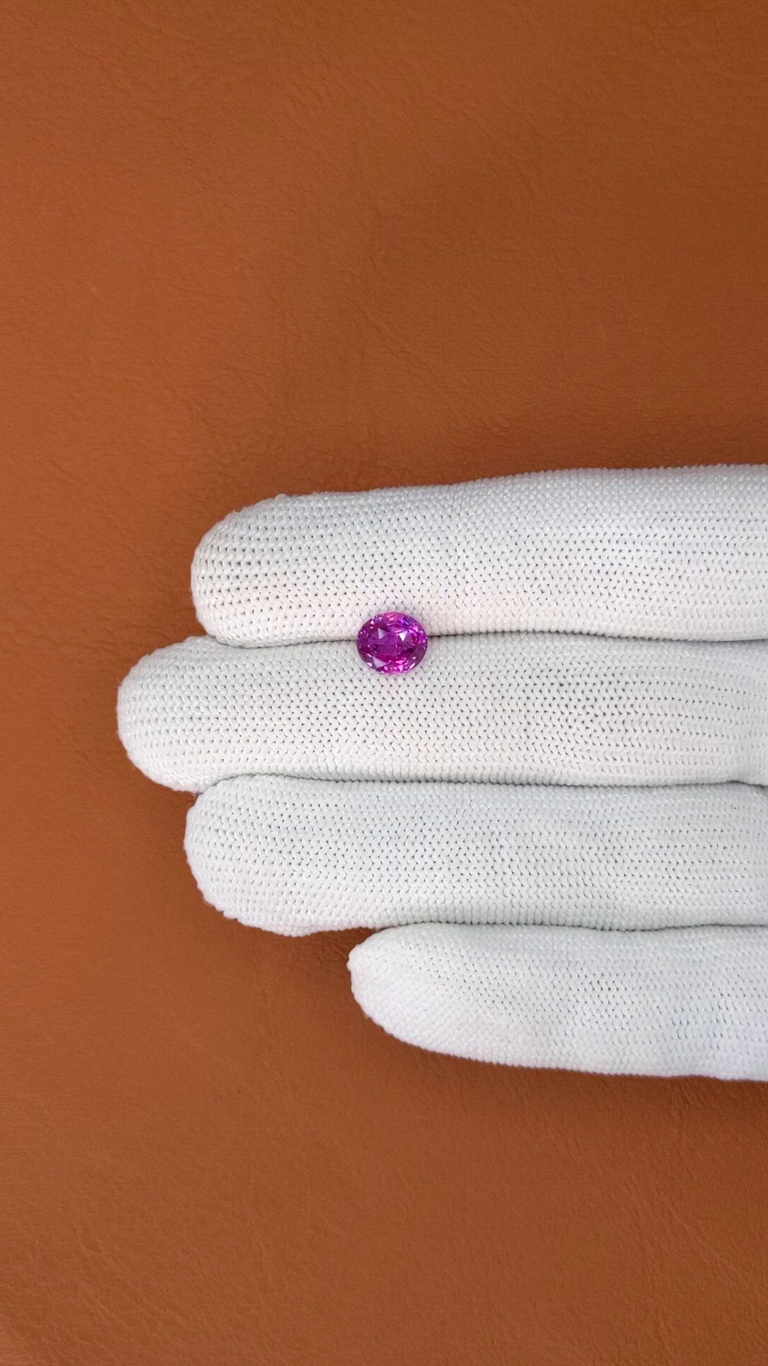 2.07 Ct. Purplish Pink Sapphire from Ceylon (Sri Lanka) Size Video