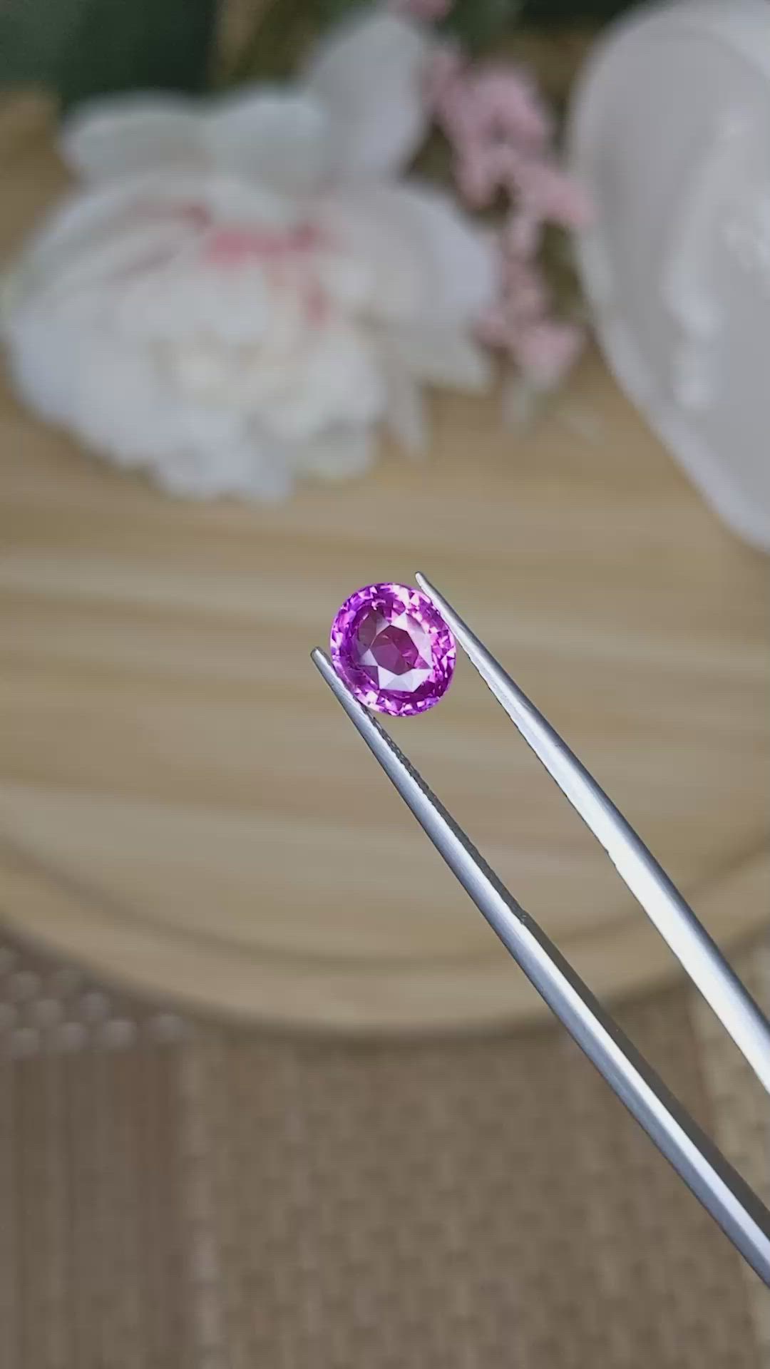 2.07 Ct. Purplish Pink Sapphire from Ceylon (Sri Lanka) Size Video