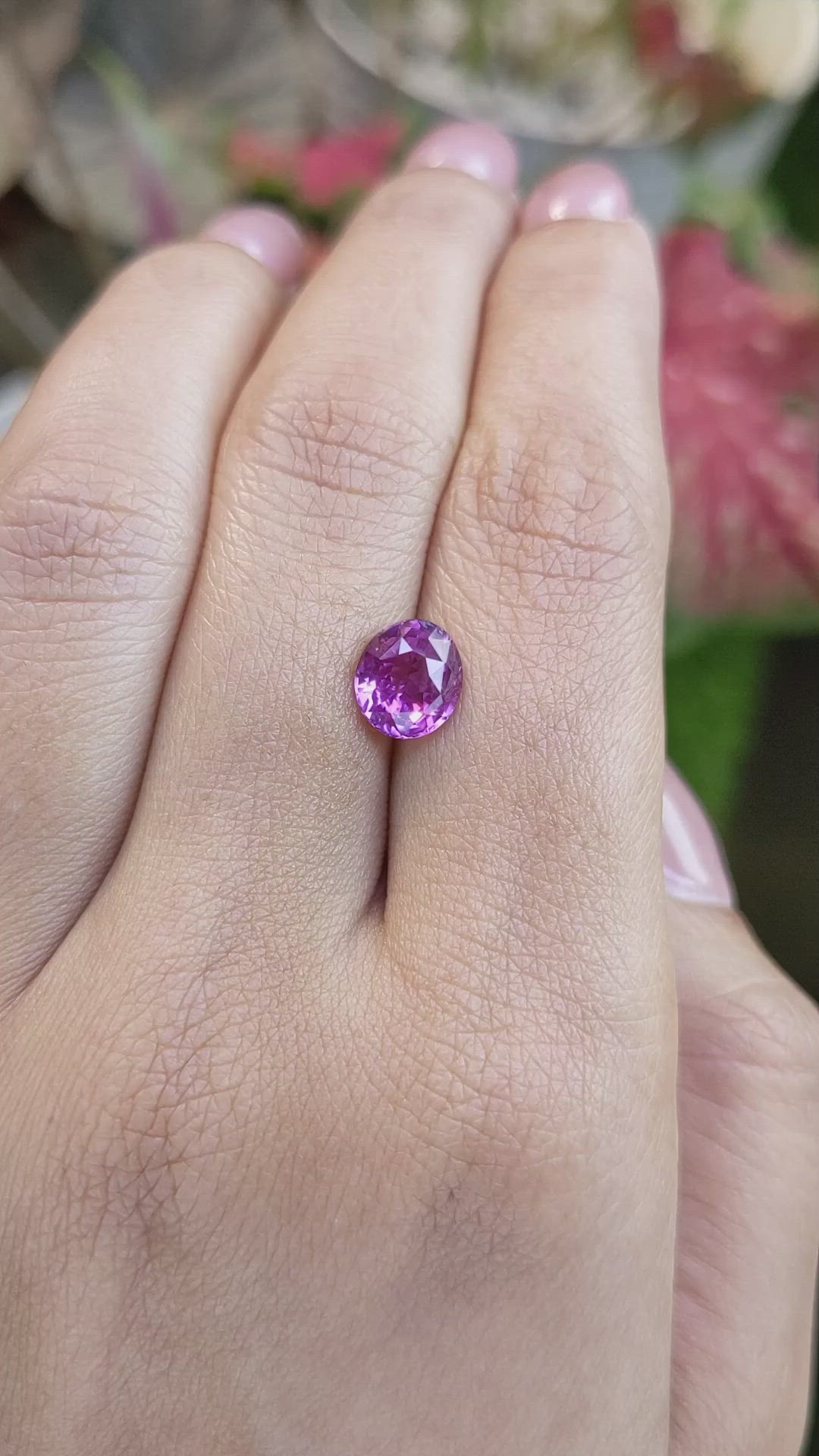 2.07 Ct. Purplish Pink Sapphire from Ceylon (Sri Lanka) Size Video