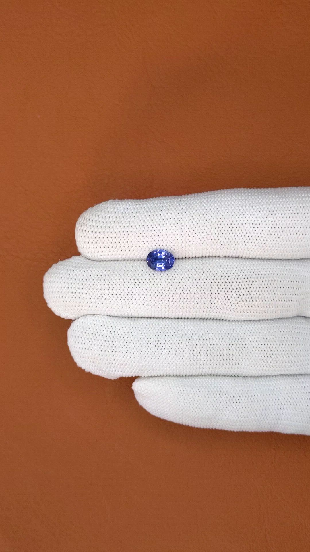 1.34 Ct. Blue Sapphire from Ceylon (Sri Lanka) Size Video