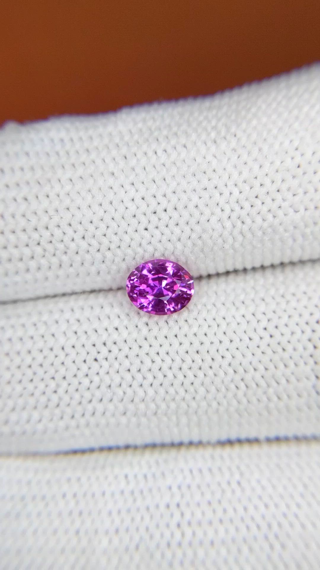 0.96 Ct. Purplish Pink Sapphire from Ceylon (Sri Lanka) Size Video