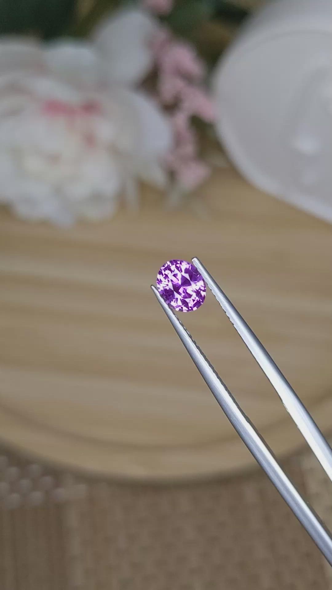 0.96 Ct. Purplish Pink Sapphire from Ceylon (Sri Lanka) Size Video