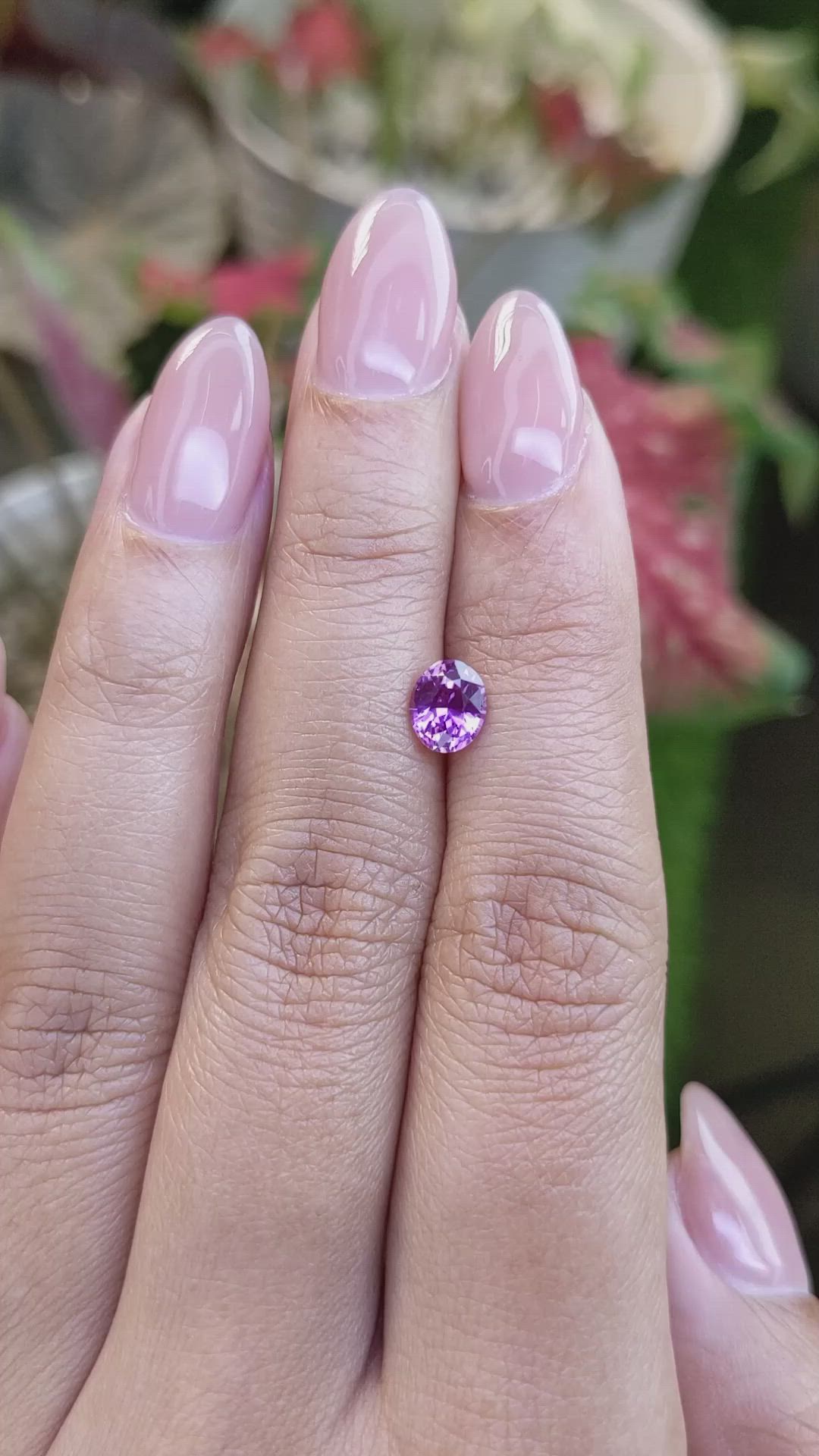 0.96 Ct. Purplish Pink Sapphire from Ceylon (Sri Lanka) Size Video