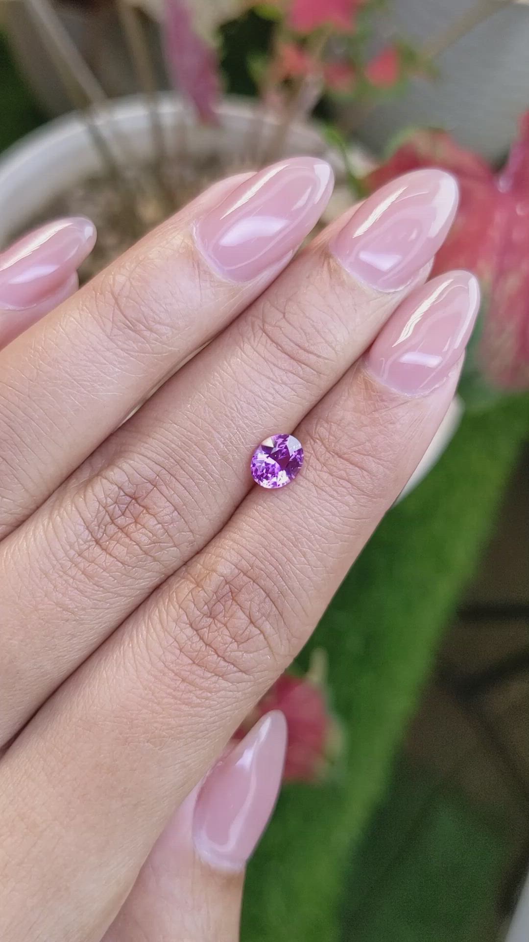 0.96 Ct. Purplish Pink Sapphire from Ceylon (Sri Lanka) Size Video