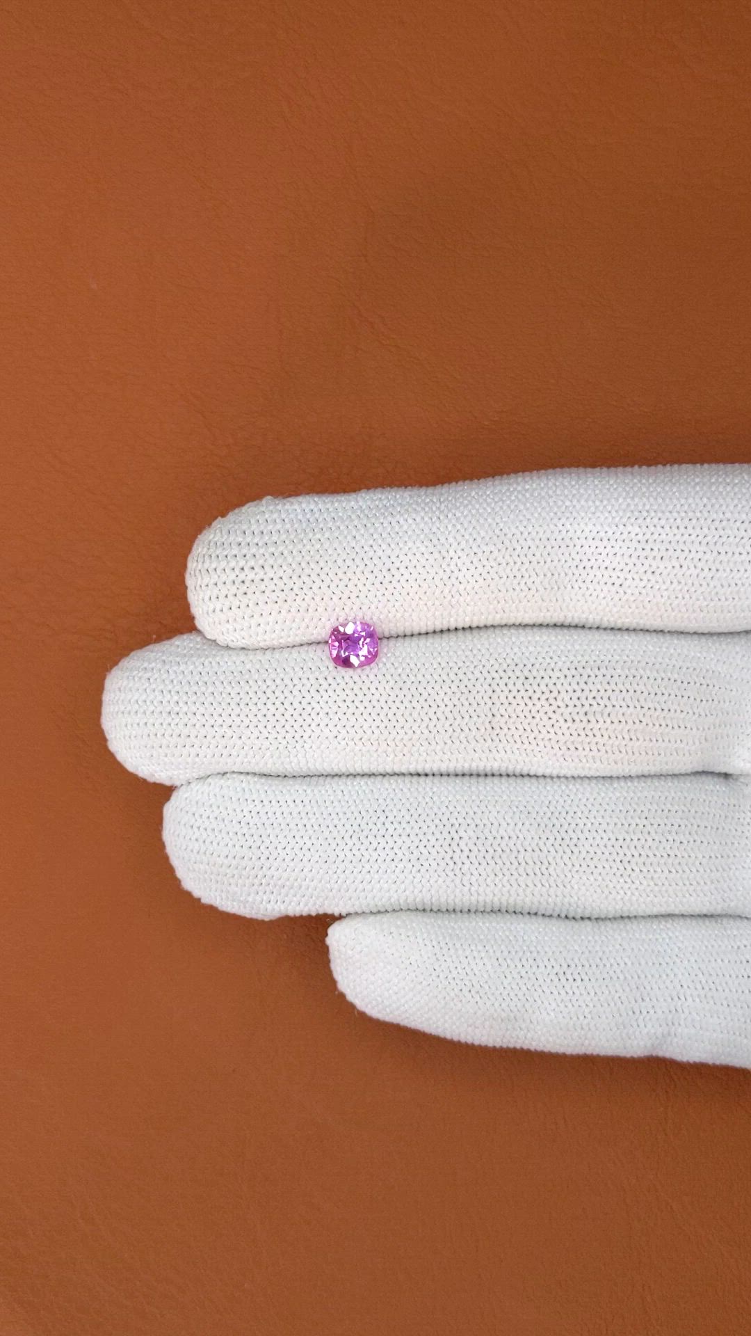 0.83 Ct. Purplish Pink Sapphire from Ceylon (Sri Lanka) Size Video