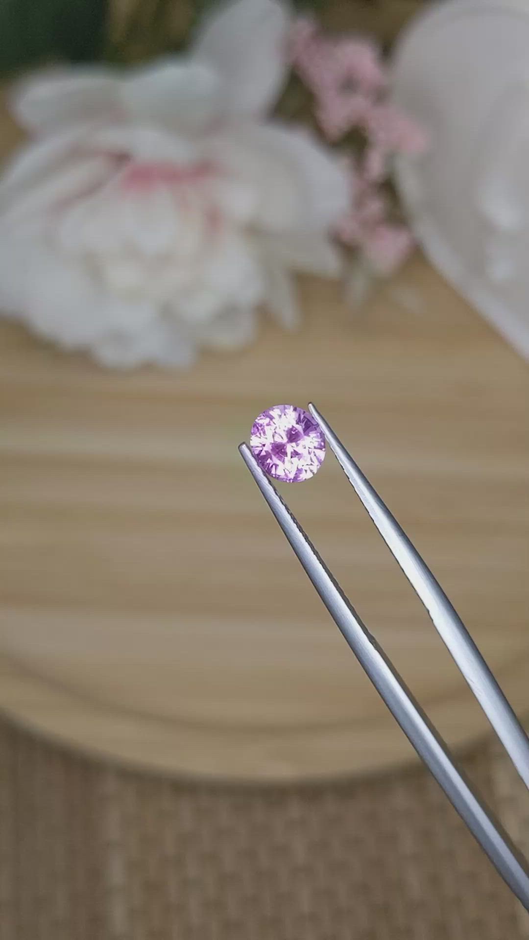 1.09 Ct. Purplish Pink Sapphire from Ceylon (Sri Lanka) Size Video