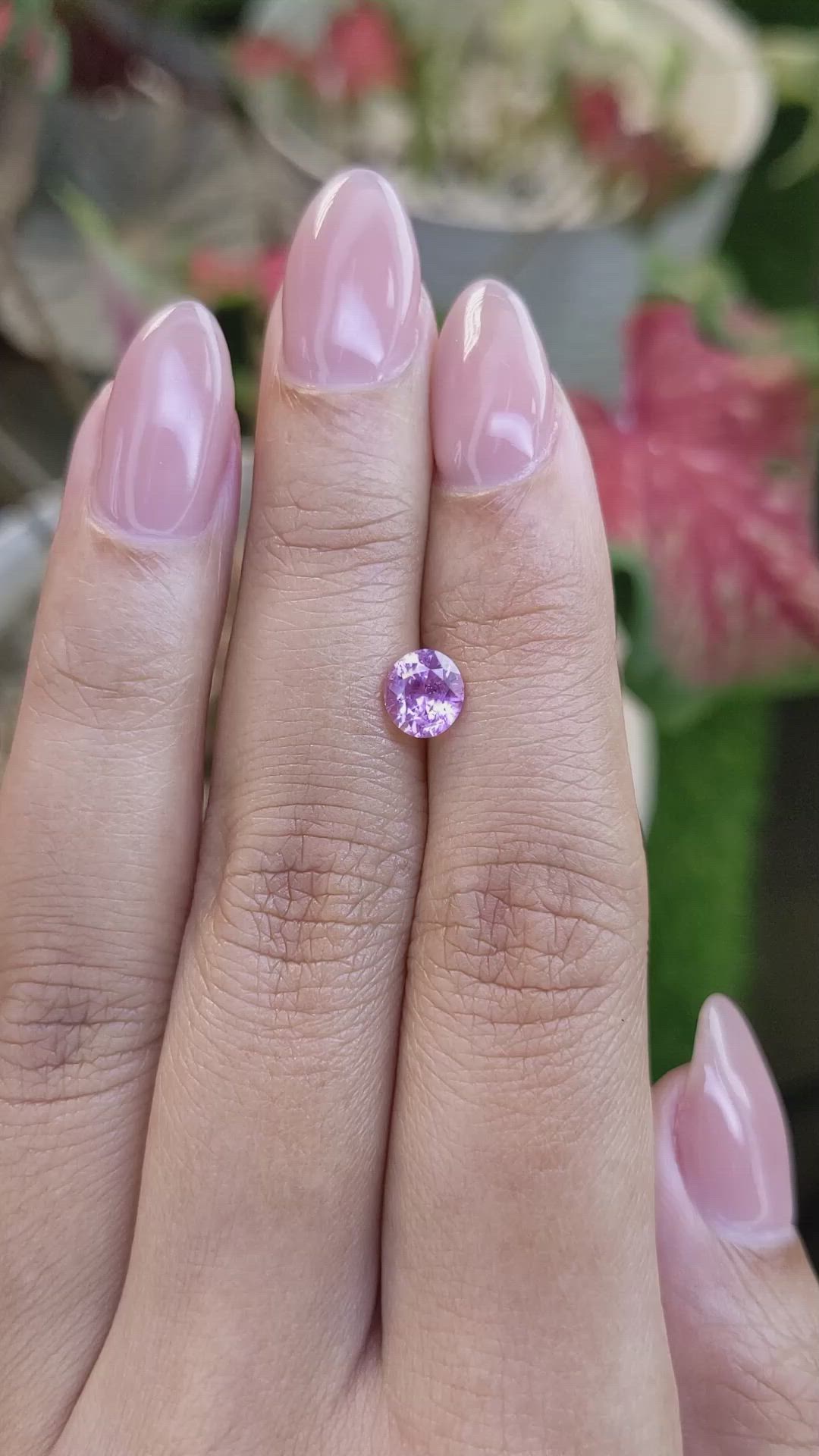 1.09 Ct. Purplish Pink Sapphire from Ceylon (Sri Lanka) Size Video