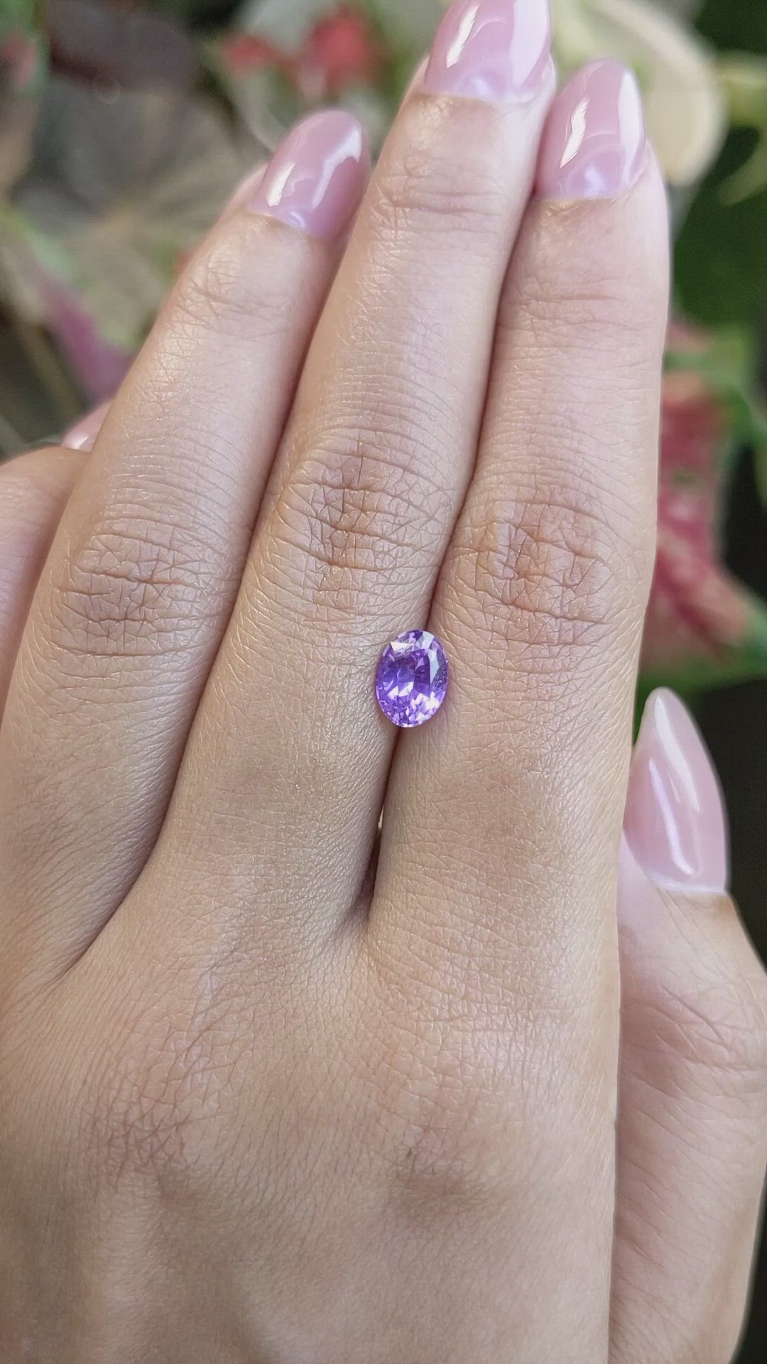 1.27 Ct. Pinkish Purple Sapphire from Ceylon (Sri Lanka) Size Video
