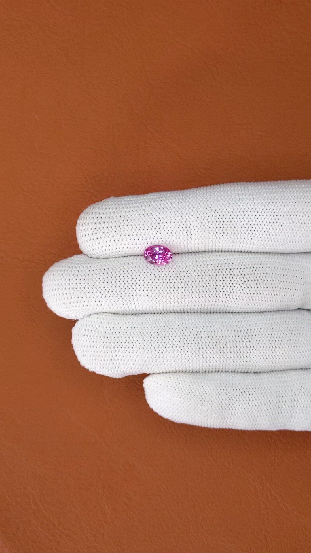1.24 Ct. Purplish Pink Sapphire from Ceylon (Sri Lanka) Size Video