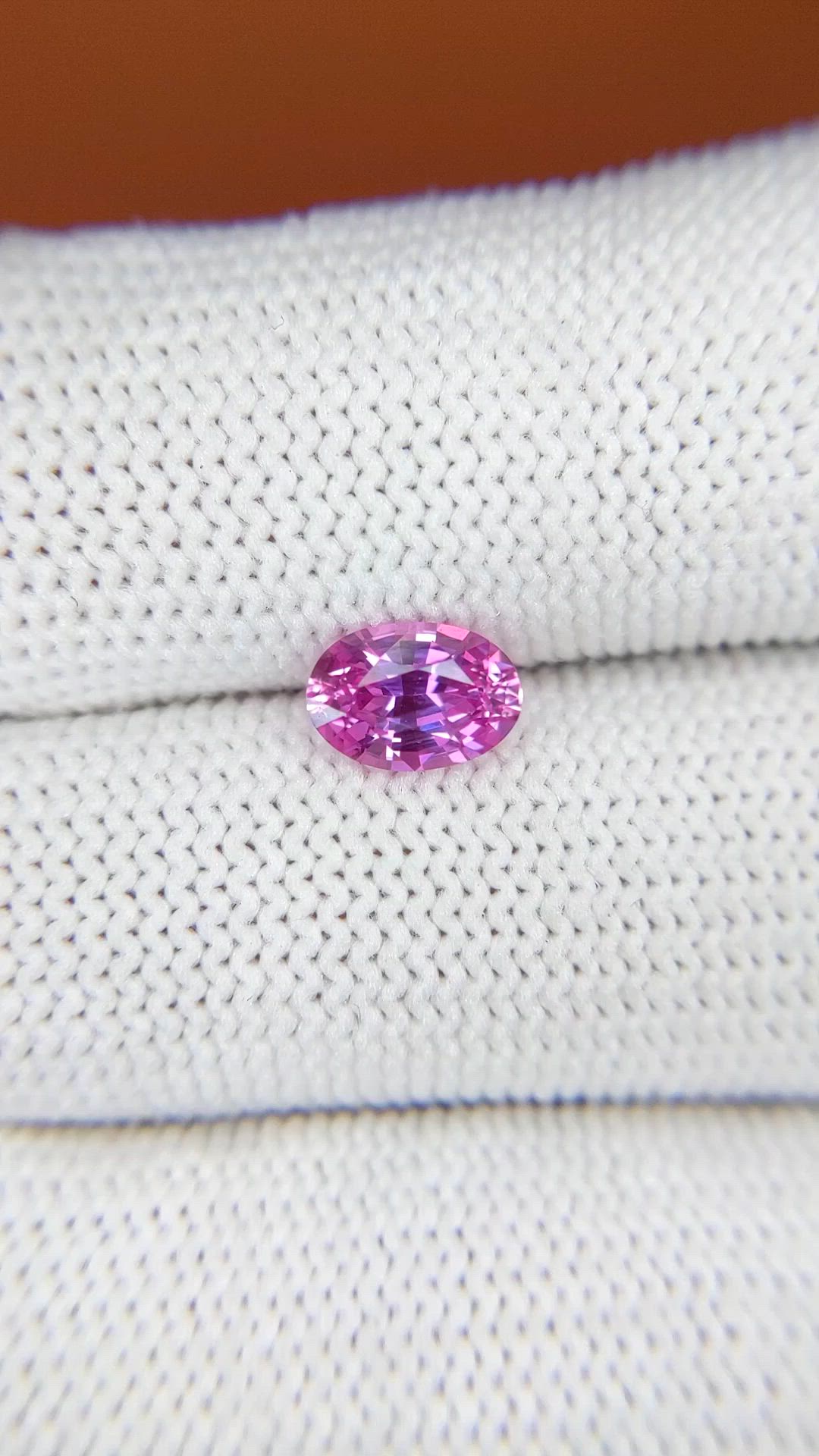 1.24 Ct. Purplish Pink Sapphire from Ceylon (Sri Lanka) Size Video