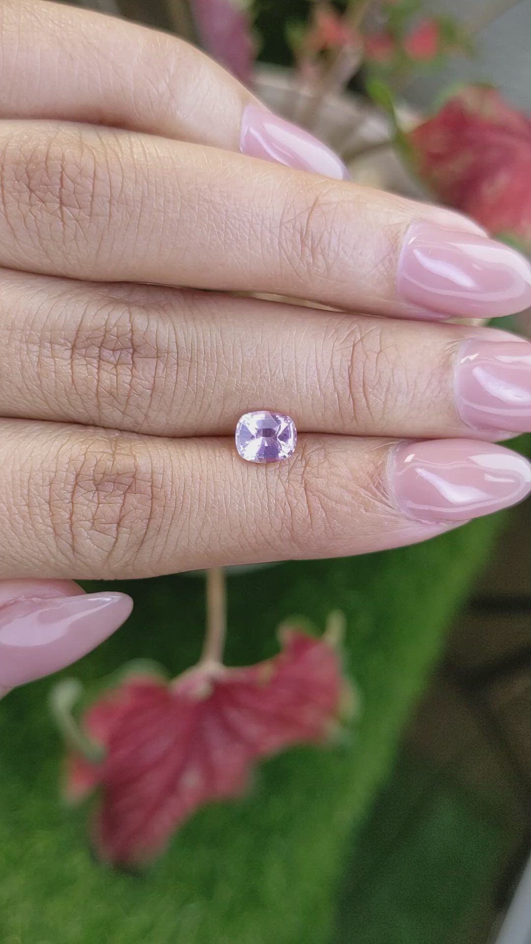 1.10 Ct. Purplish Pink Sapphire from Ceylon (Sri Lanka) Size Video