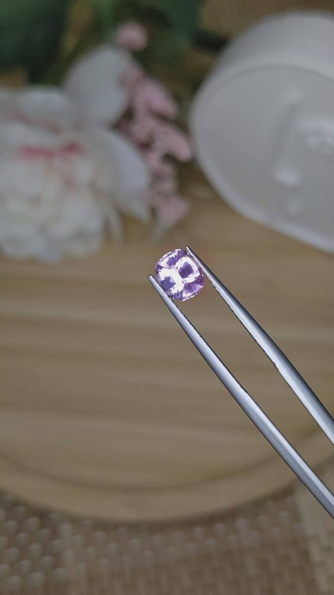 1.10 Ct. Purplish Pink Sapphire from Ceylon (Sri Lanka) Size Video