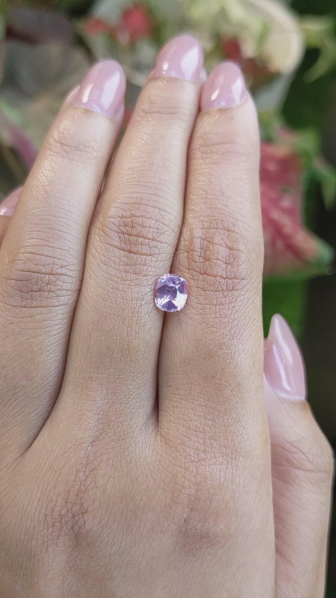 1.10 Ct. Purplish Pink Sapphire from Ceylon (Sri Lanka) Size Video
