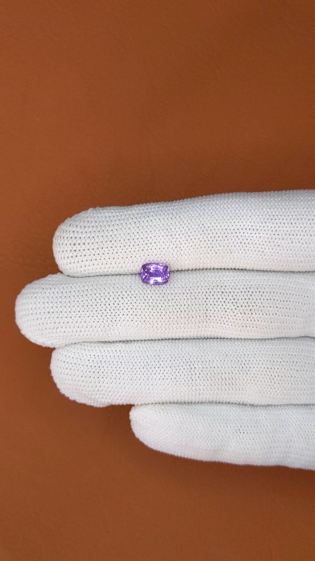 1.19 Ct. Pinkish Purple Sapphire from Ceylon (Sri Lanka) Size Video