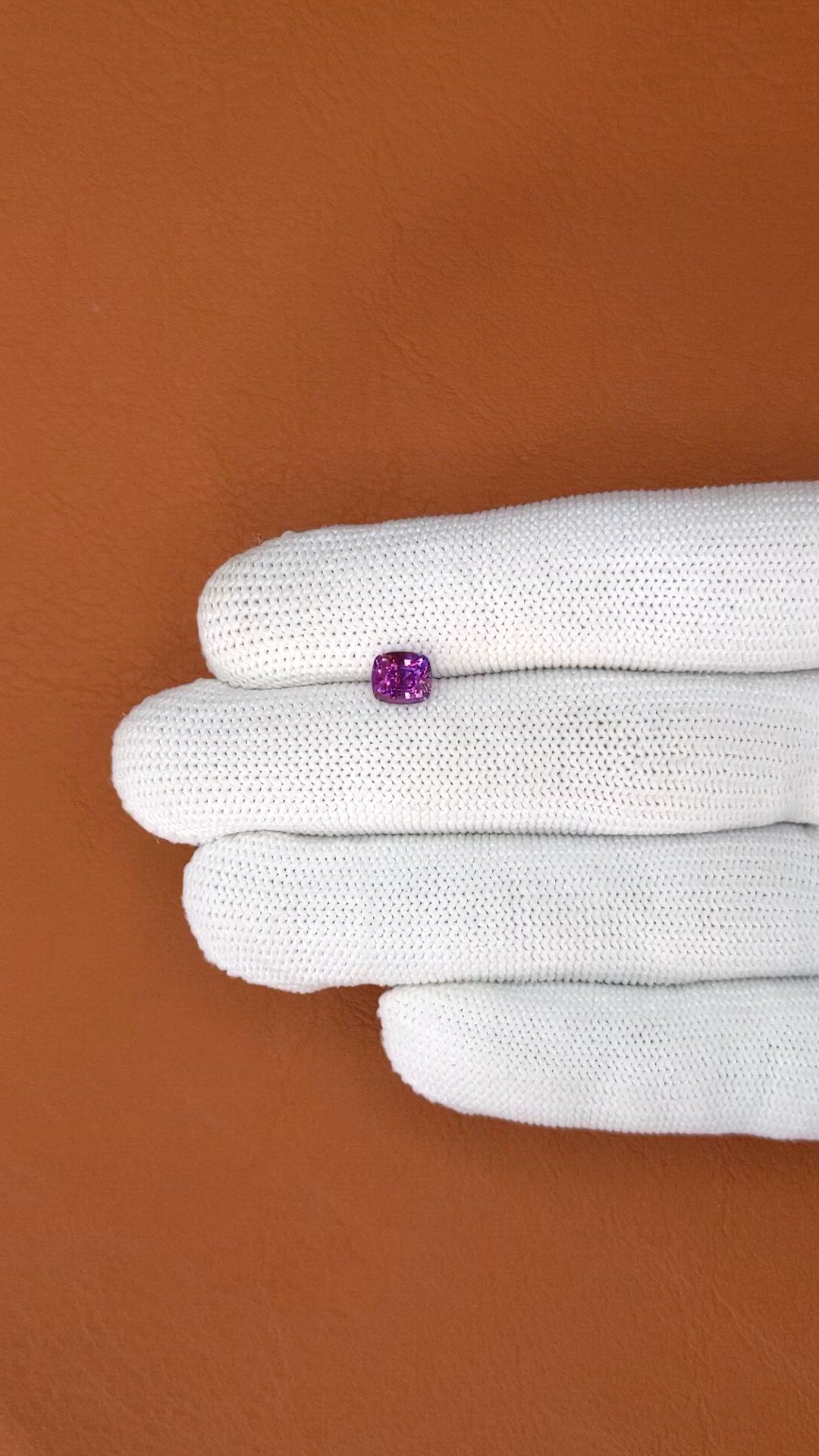 1.27 Ct. Pinkish Purple Sapphire from Ceylon (Sri Lanka) Size Video