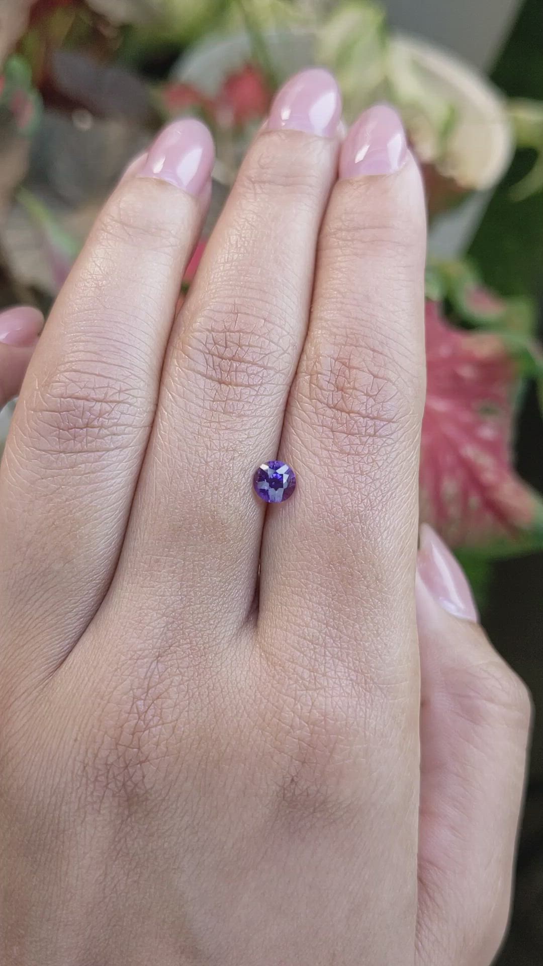 0.69 Ct. Purple Sapphire from Ceylon (Sri Lanka) Size Video