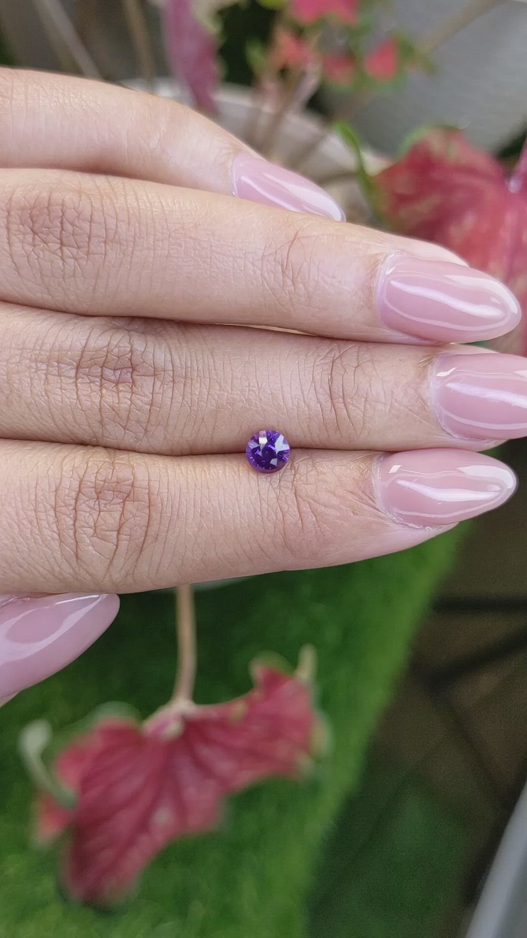 0.69 Ct. Purple Sapphire from Ceylon (Sri Lanka) Size Video