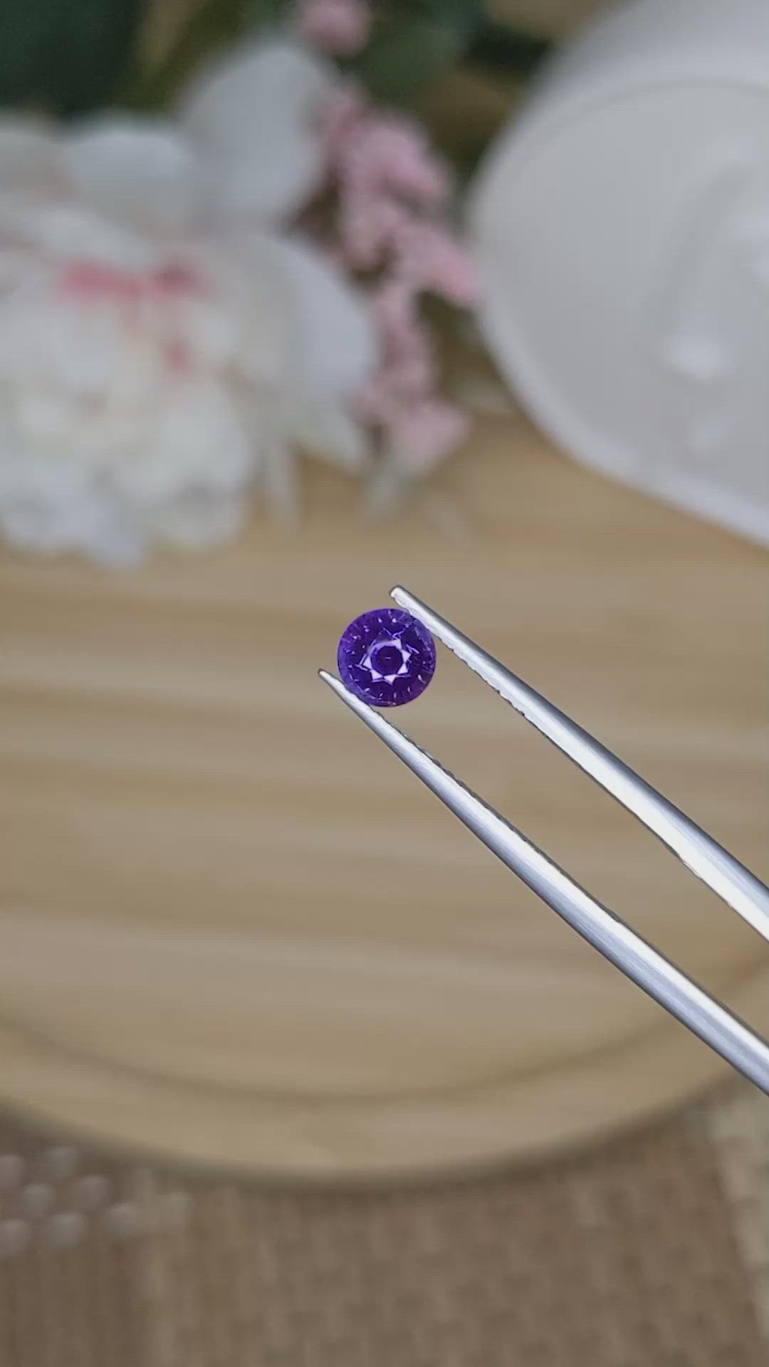 0.69 Ct. Purple Sapphire from Ceylon (Sri Lanka) Size Video