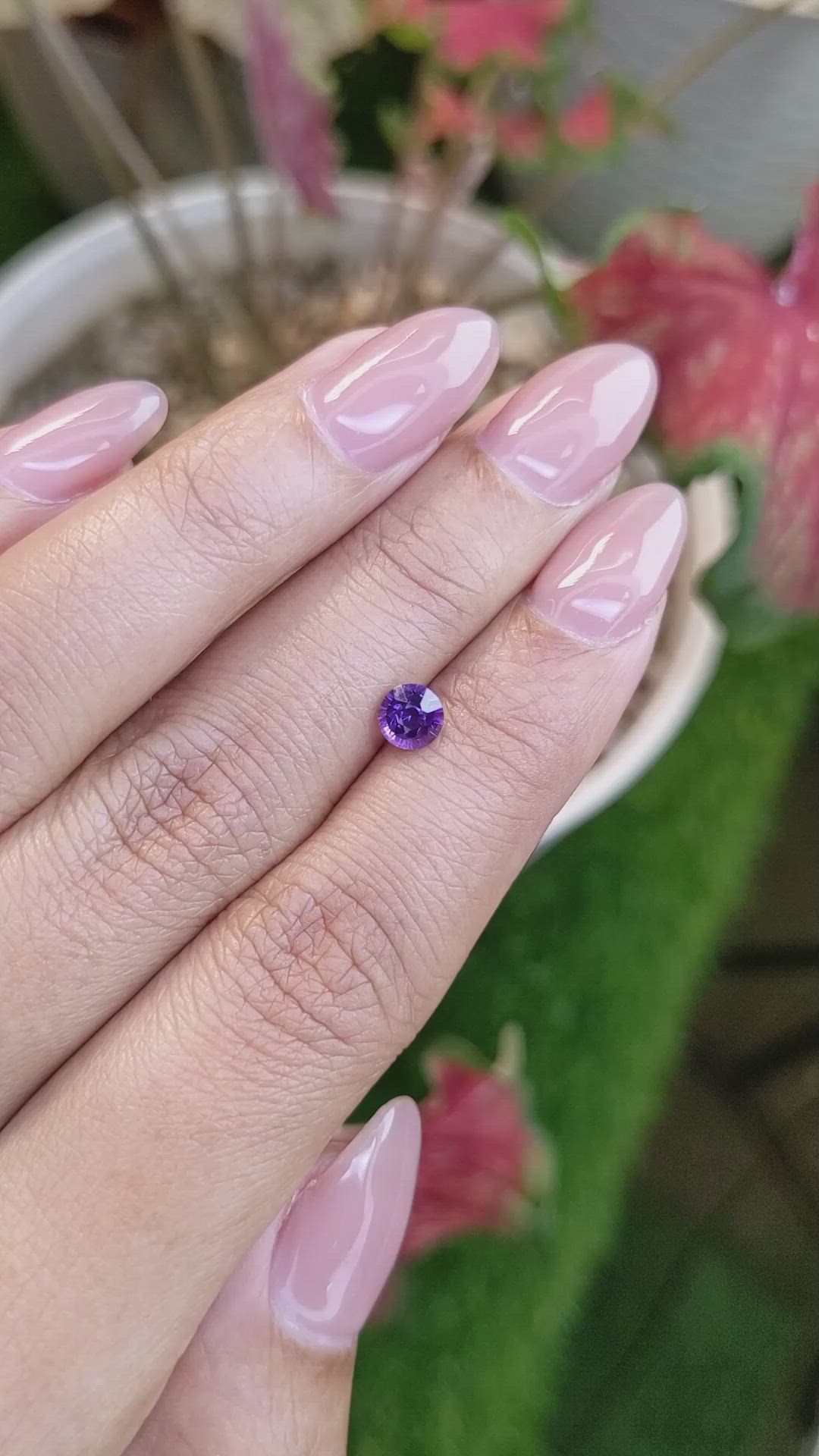 0.69 Ct. Purple Sapphire from Ceylon (Sri Lanka) Size Video