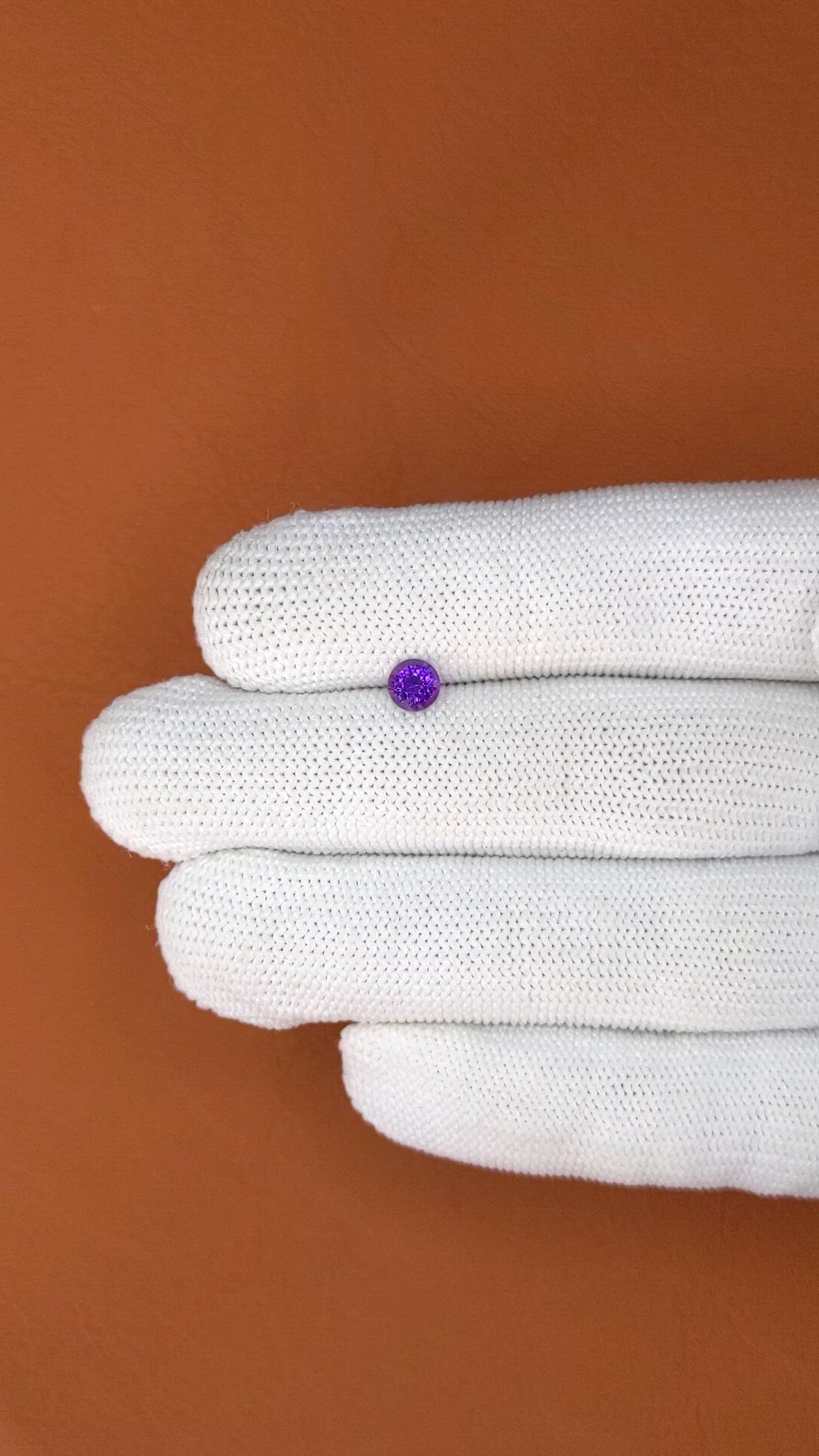 0.69 Ct. Purple Sapphire from Ceylon (Sri Lanka) Size Video
