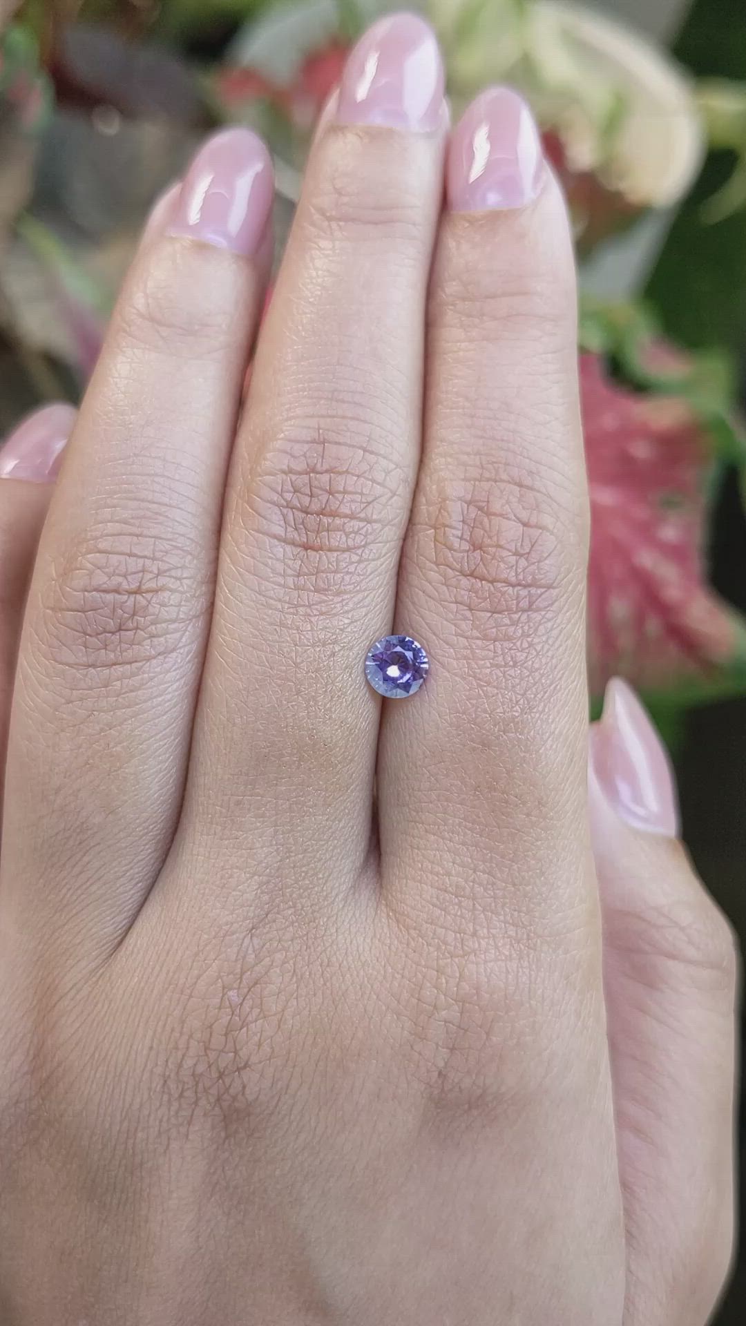 0.59 Ct. Violet Sapphire from Ceylon (Sri Lanka) Size Video