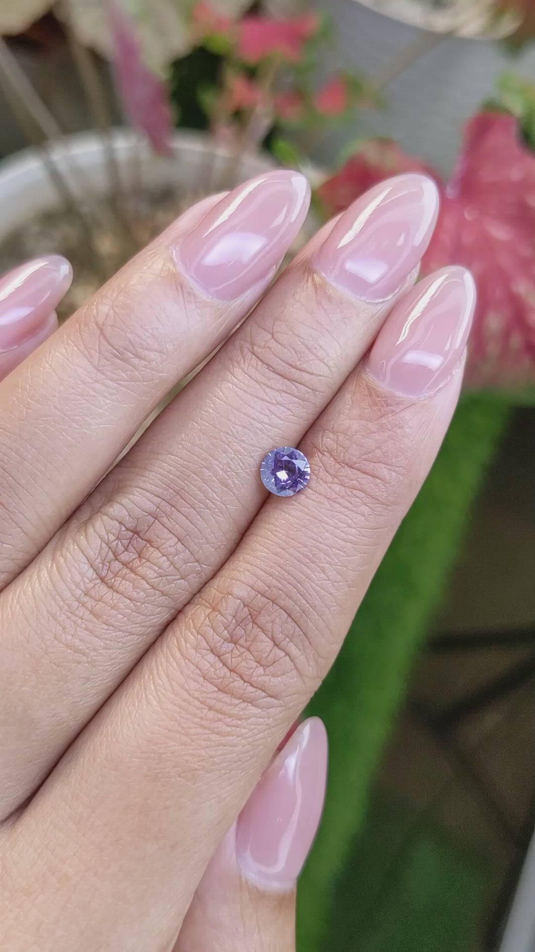 0.59 Ct. Violet Sapphire from Ceylon (Sri Lanka) Size Video
