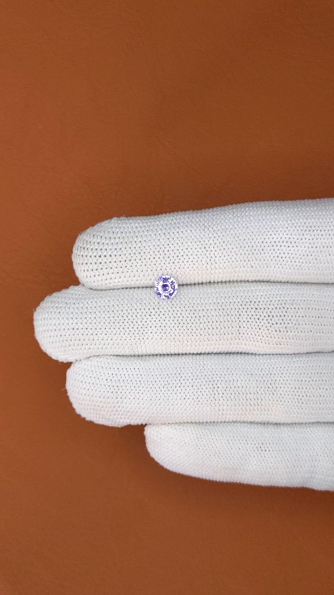 0.59 Ct. Violet Sapphire from Ceylon (Sri Lanka) Size Video
