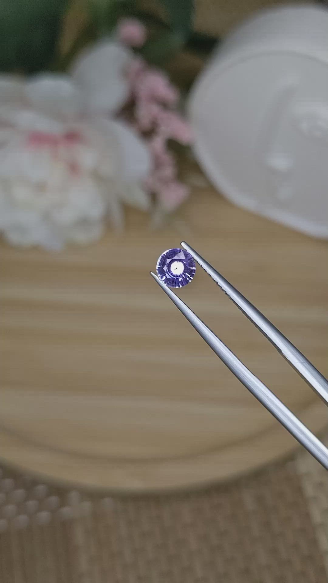 0.59 Ct. Violet Sapphire from Ceylon (Sri Lanka) Size Video