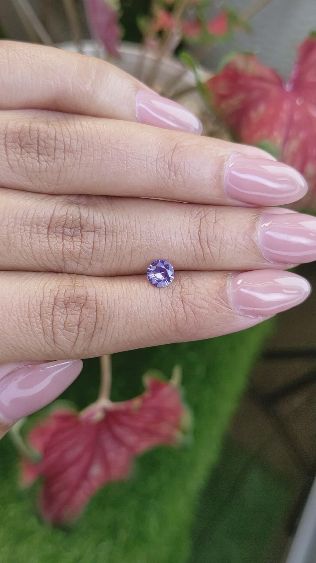 0.59 Ct. Violet Sapphire from Ceylon (Sri Lanka) Size Video