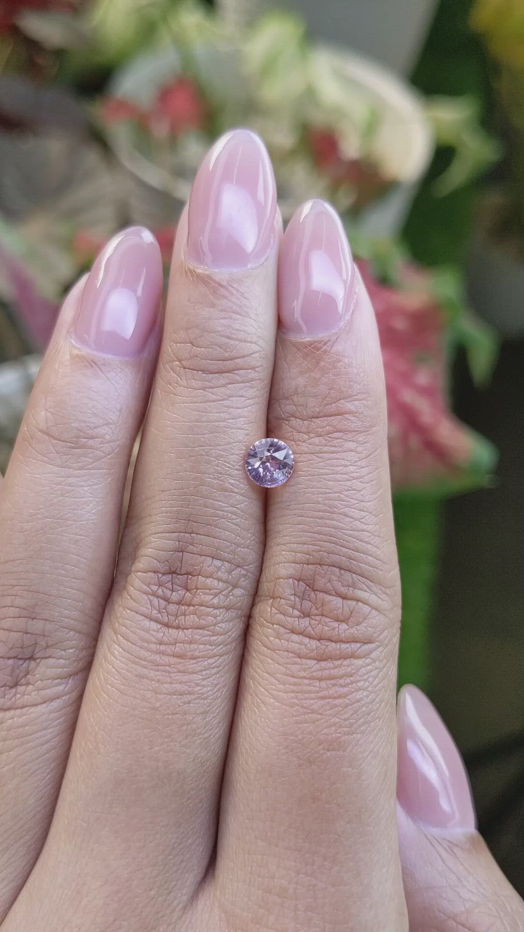 0.76 Ct. Purplish Pink Sapphire from Ceylon (Sri Lanka) Size Video