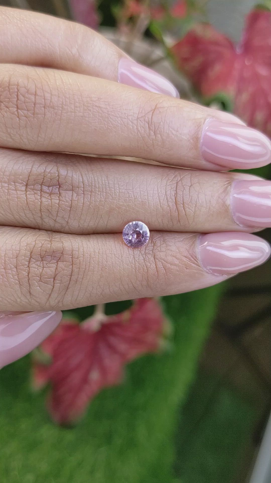 0.76 Ct. Purplish Pink Sapphire from Ceylon (Sri Lanka) Size Video