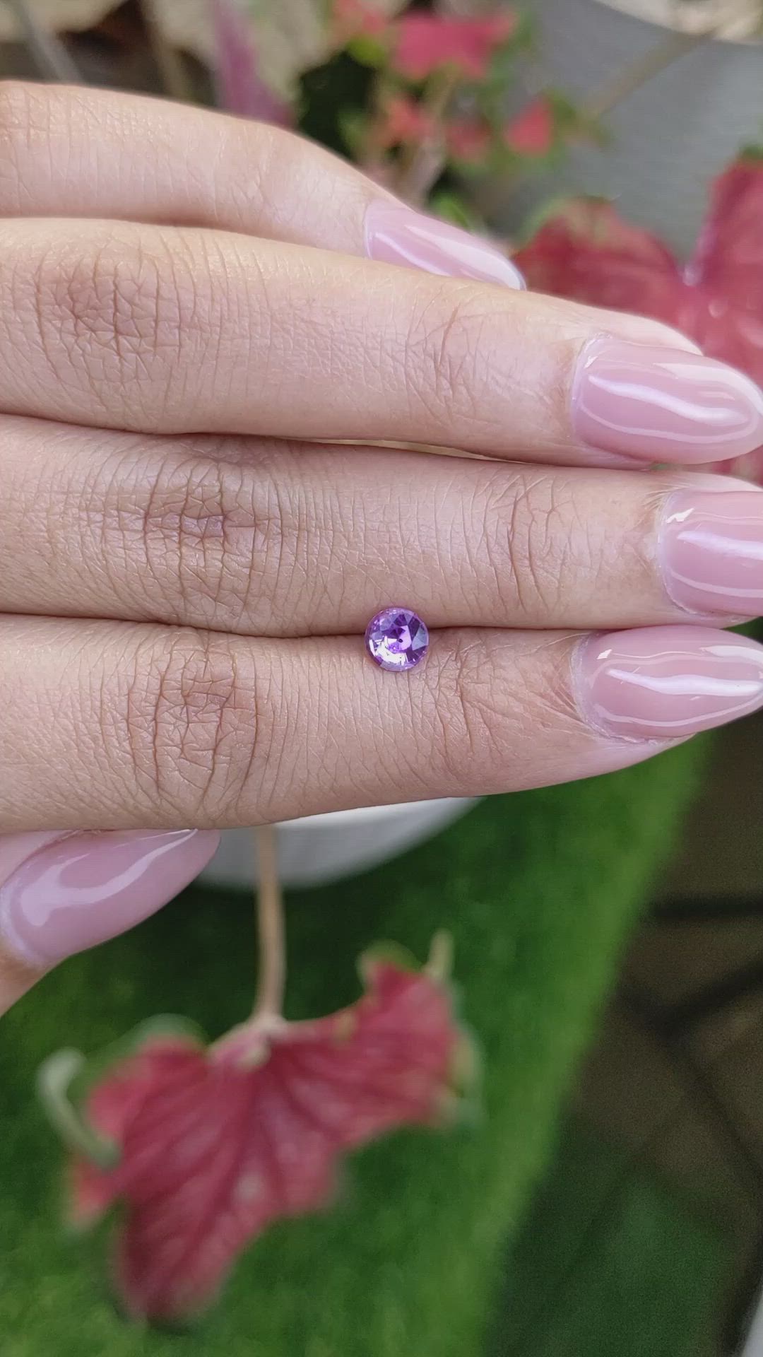 0.46 Ct. Pinkish Purple Sapphire from Ceylon (Sri Lanka) Size Video