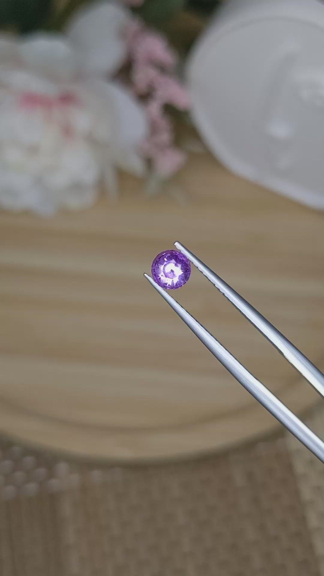 0.46 Ct. Pinkish Purple Sapphire from Ceylon (Sri Lanka) Size Video