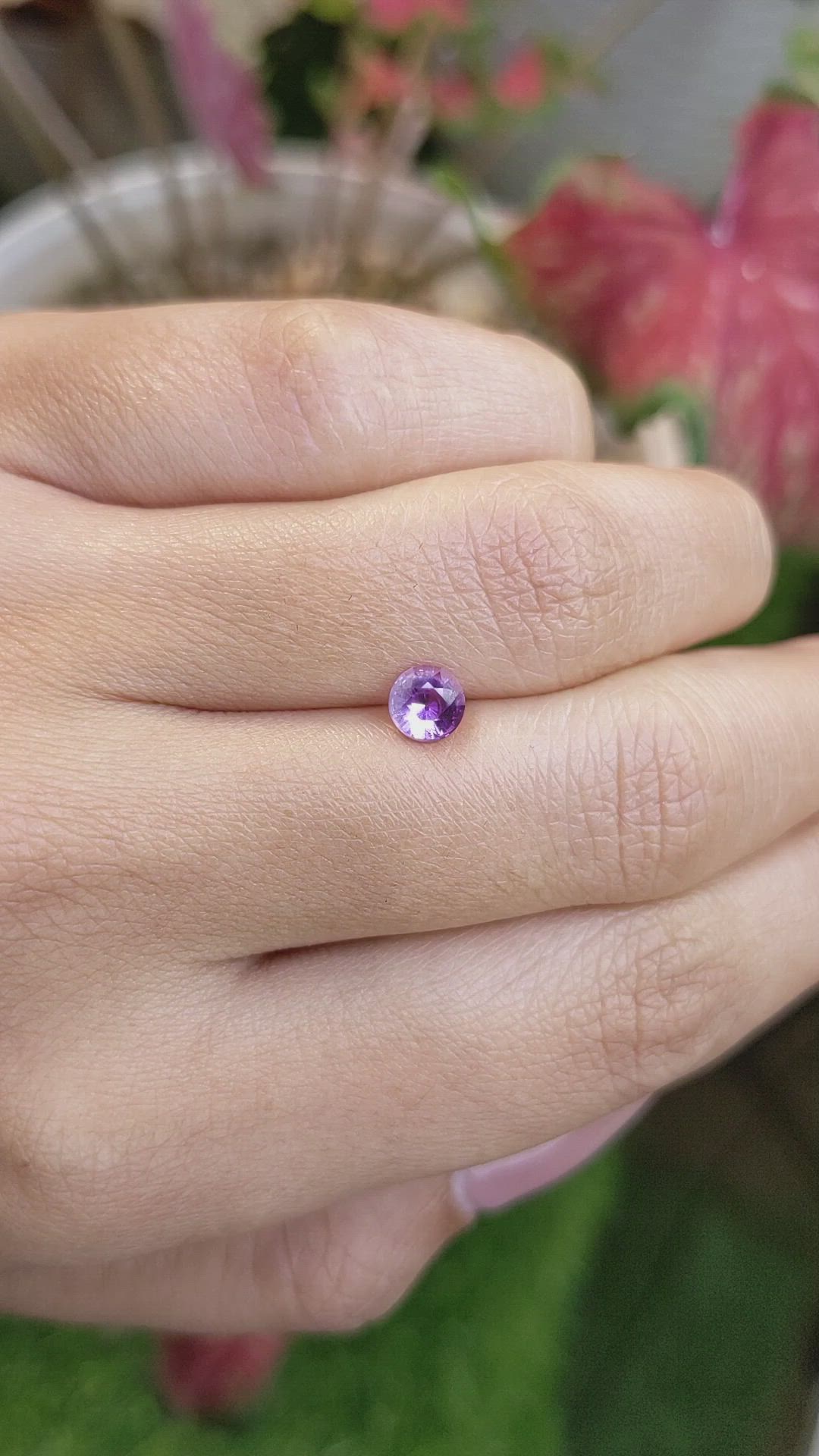 0.46 Ct. Pinkish Purple Sapphire from Ceylon (Sri Lanka) Size Video
